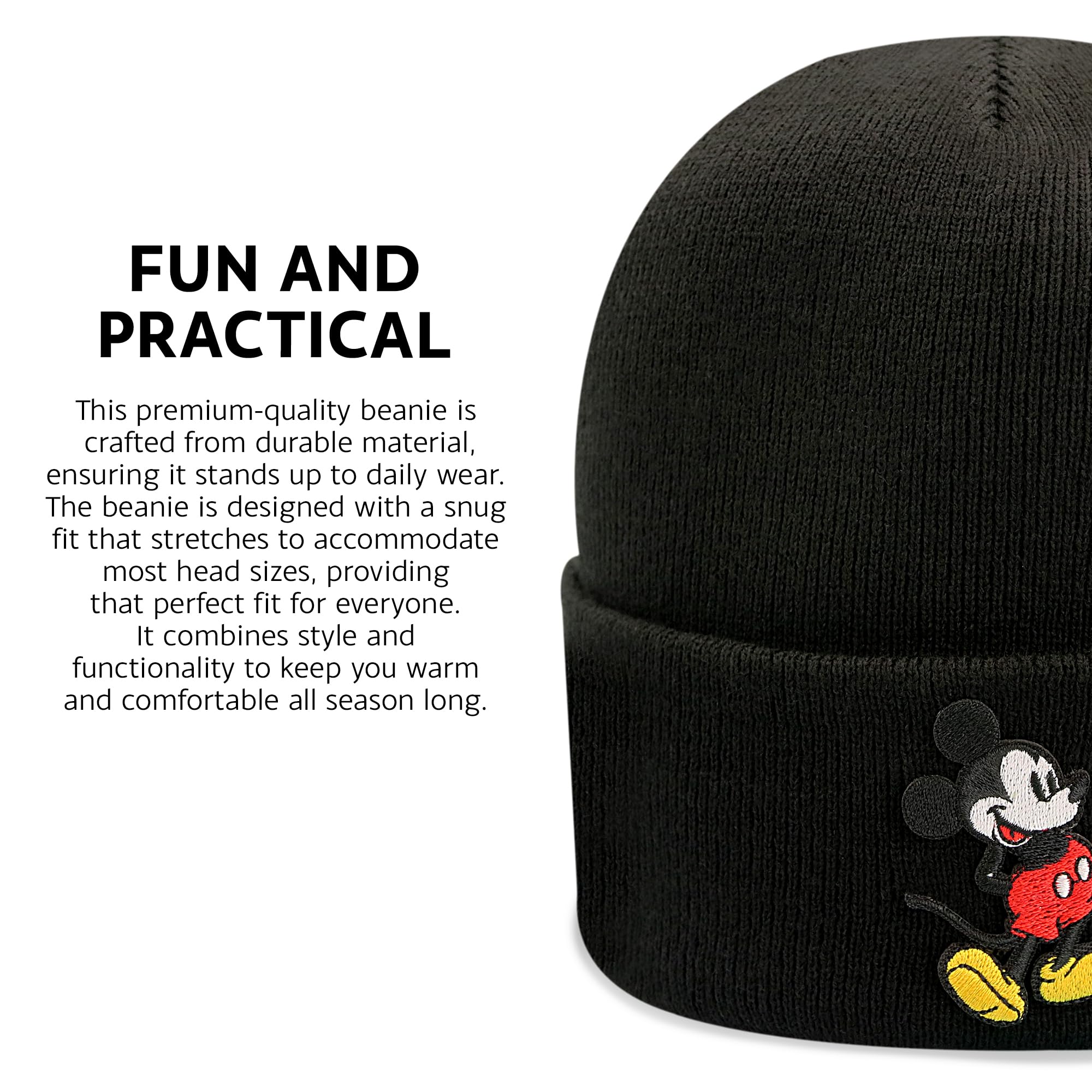 Foto 3 pulgar | Gorro Con Diseño De Mickey Mouse De Disney, Tejido Ligero Para Invierno, Para Hombre - Venta Internacional.