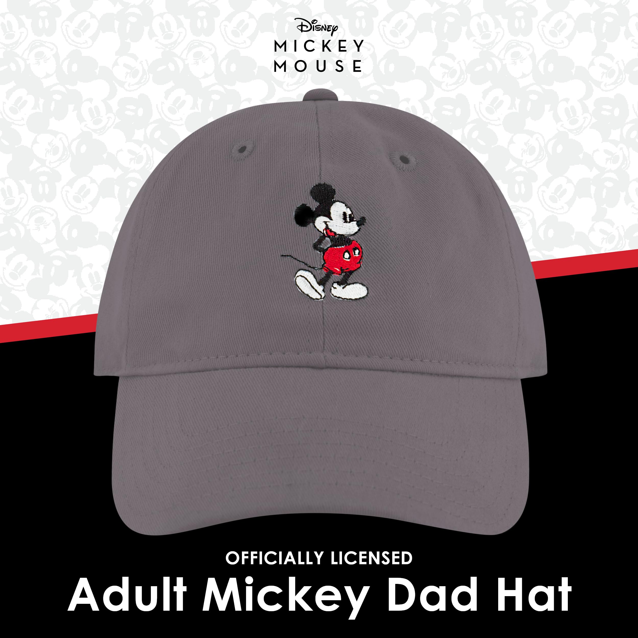 Foto 3 pulgar | Dad Hat Concept One Disney Mickey Mouse Bordado En Gris - Venta Internacional.