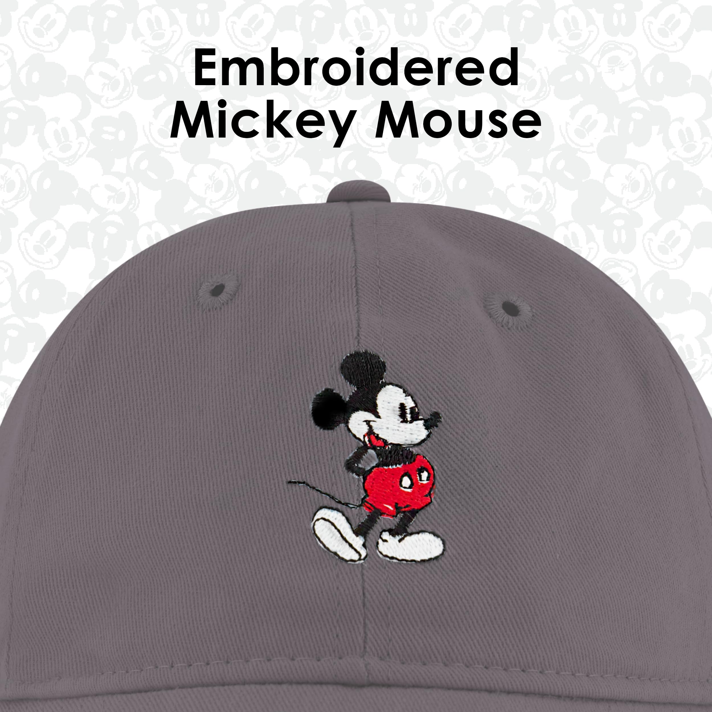 Foto 4 pulgar | Dad Hat Concept One Disney Mickey Mouse Bordado En Gris - Venta Internacional.