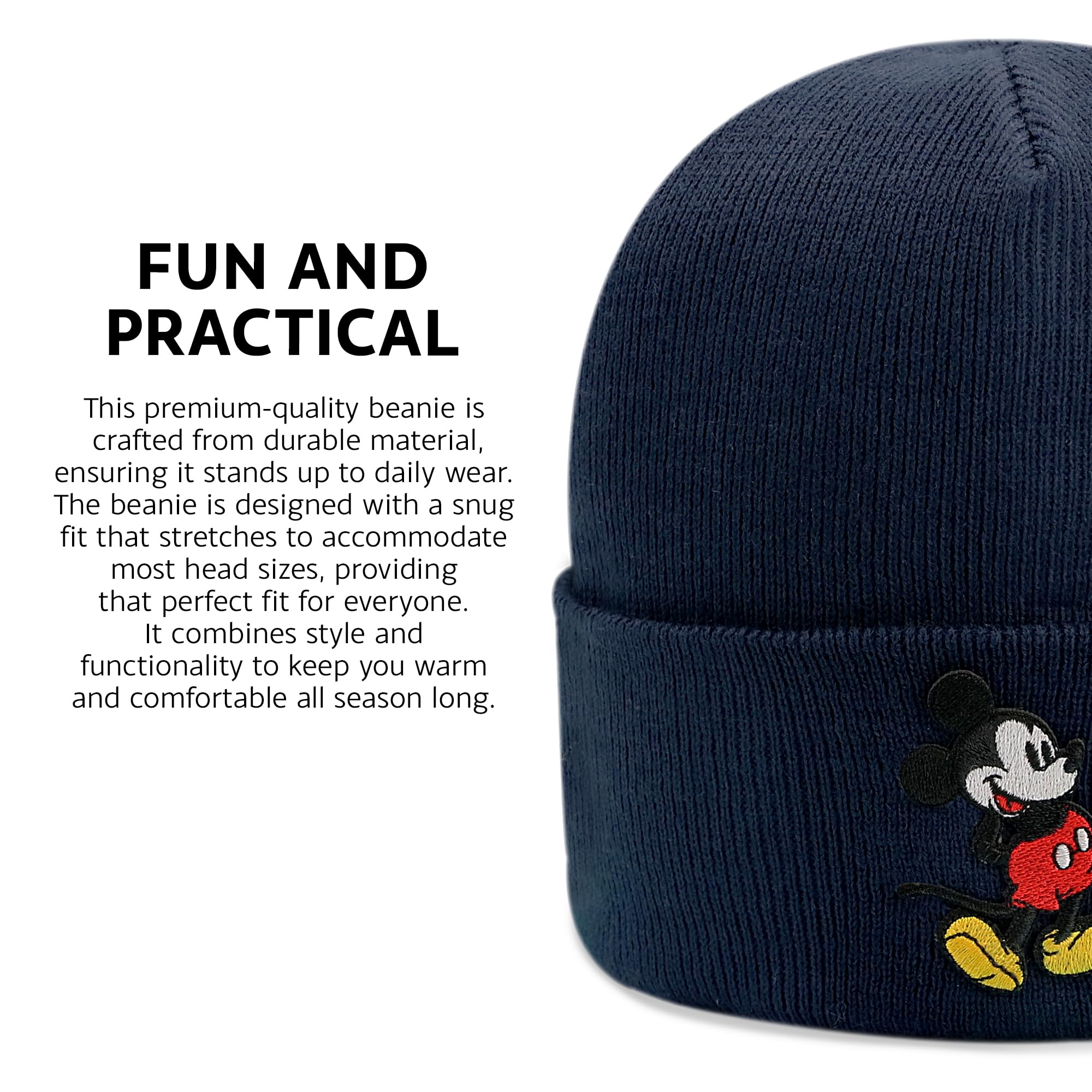 Foto 3 pulgar | Gorro Con Diseño De Mickey Mouse De Disney, Tejido Ligero Para Invierno, Para Hombre - Venta Internacional.