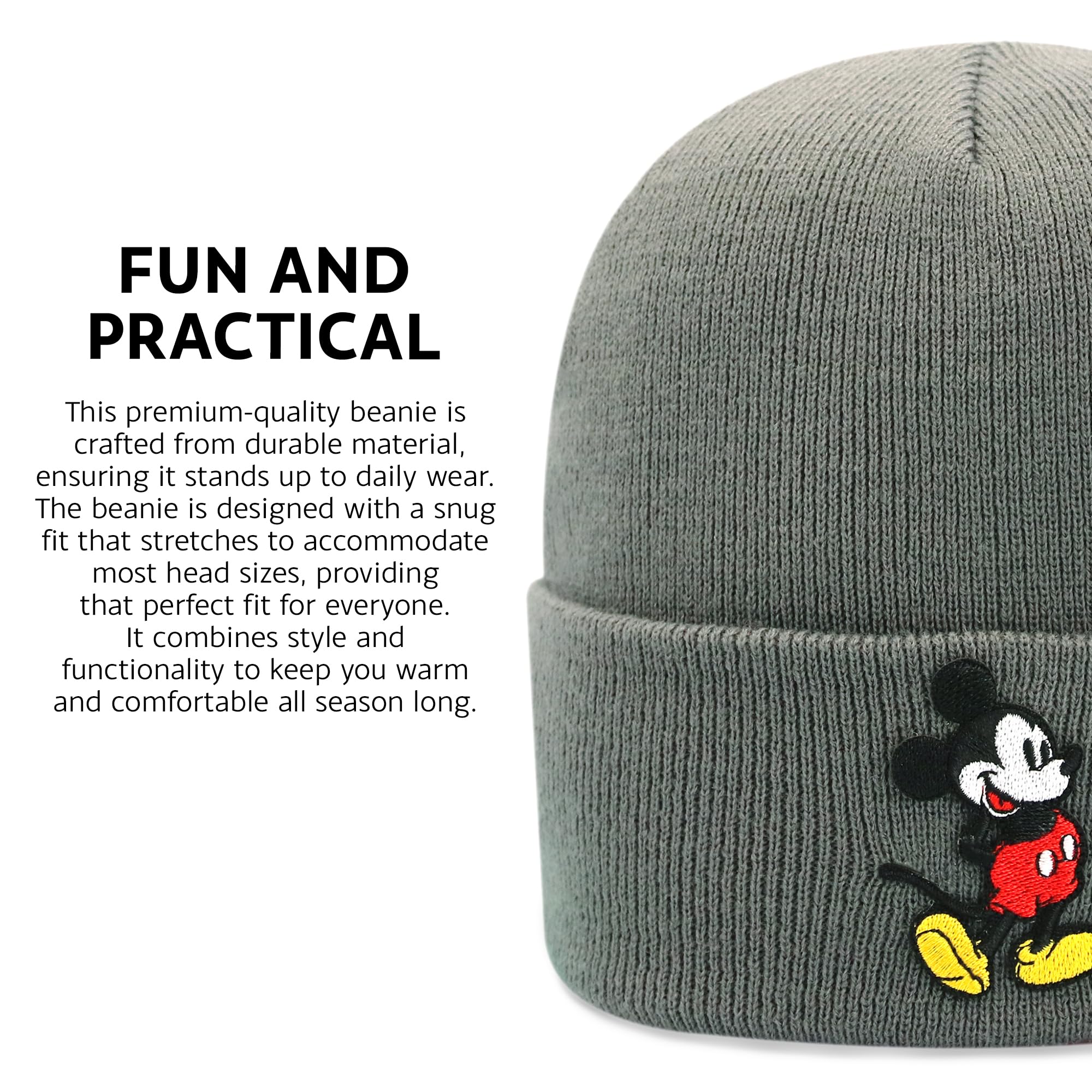 Foto 2 | Gorro Con Diseño De Mickey Mouse De Disney, Tejido Ligero Para Invierno, Para Hombre - Venta Internacional.