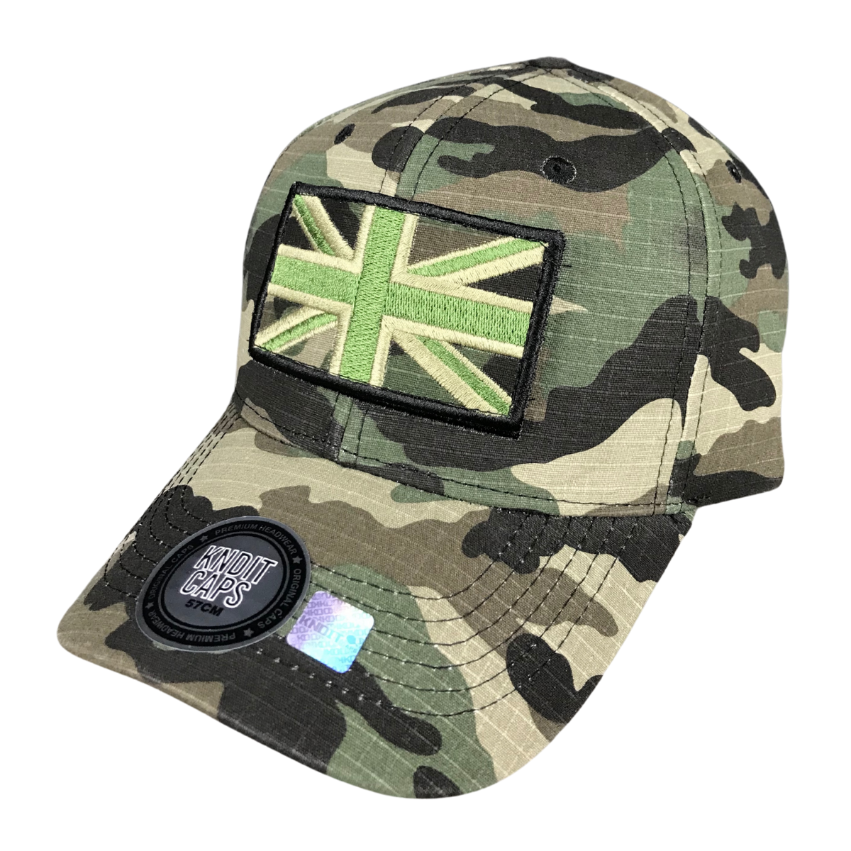 Gorra Camuflaje Con Parche Países Militar Inglaterra Color Verde