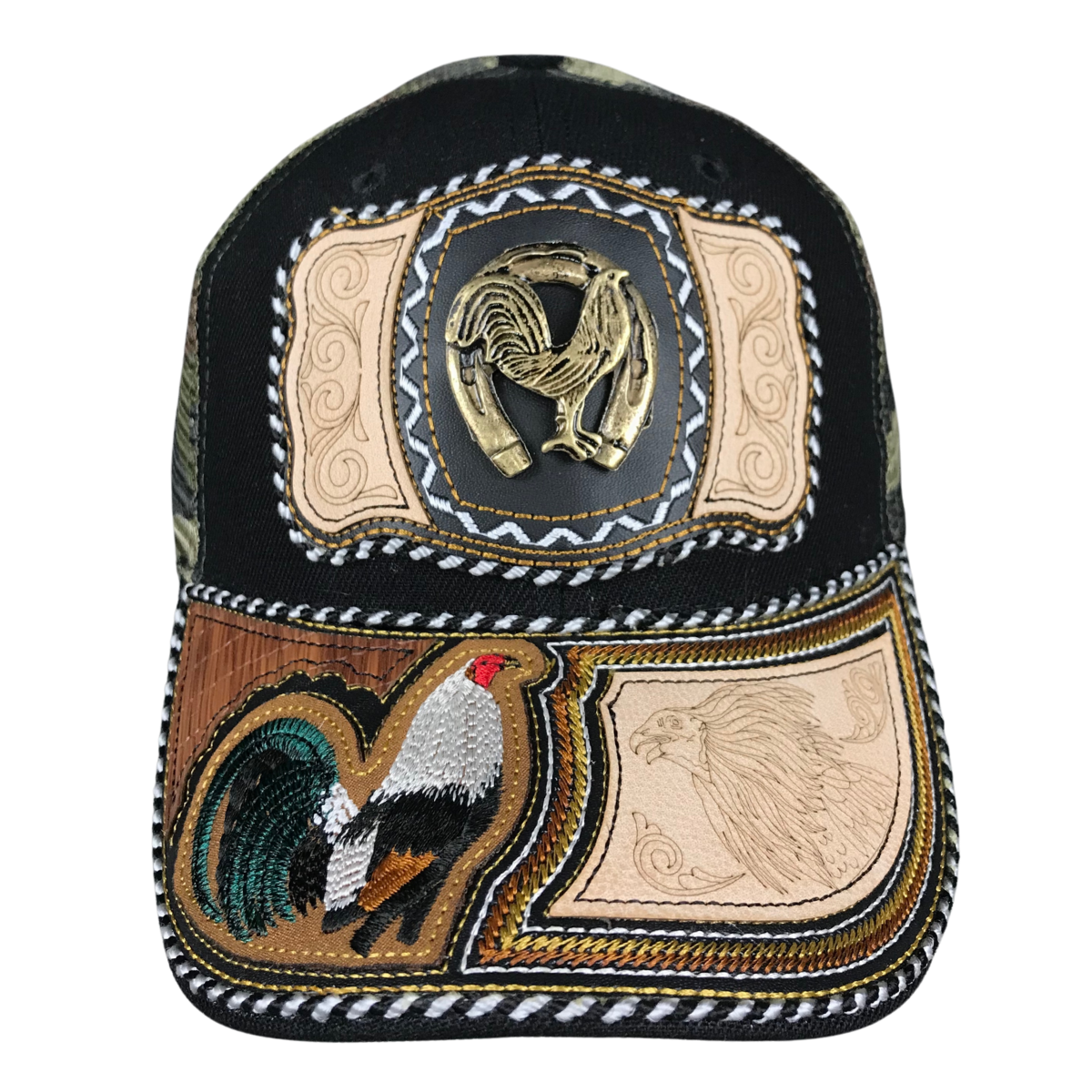 Foto 3 pulgar | Gorra Trucker Charra Vaquera Bordada Gallo Metal Color Negro