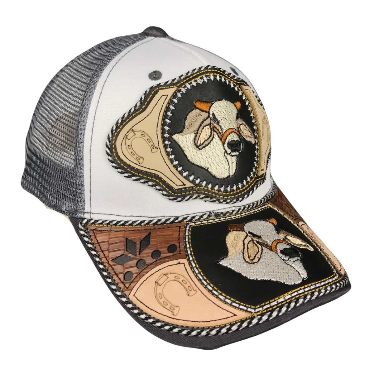 Foto 4 pulgar | Gorra Trucker Charra Vaquera Bordada Toro Bordado Color Blanco