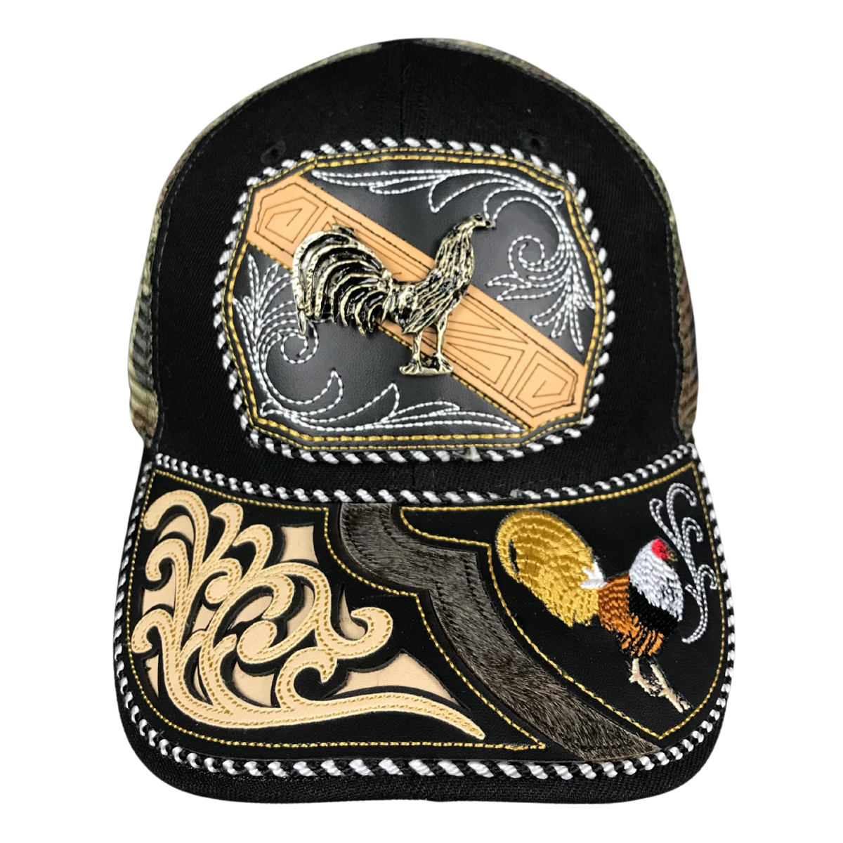 Foto 3 pulgar | Gorra Trucker Charra Vaquera Bordada Gallo Metal Color Camuflaje