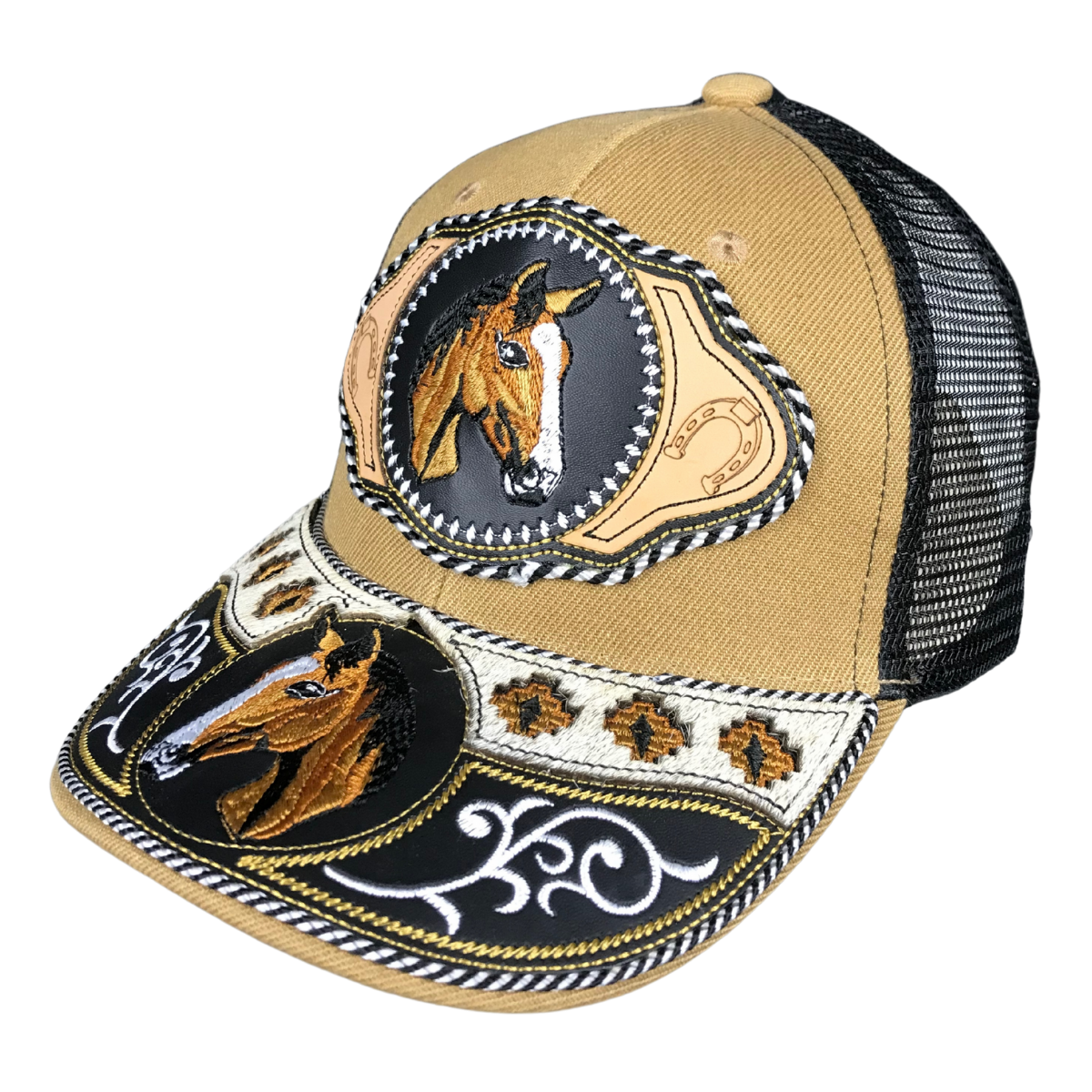 Foto 2 pulgar | Gorra Trucker Charra Vaquera Bordada Caballo Bordado Color Marrón