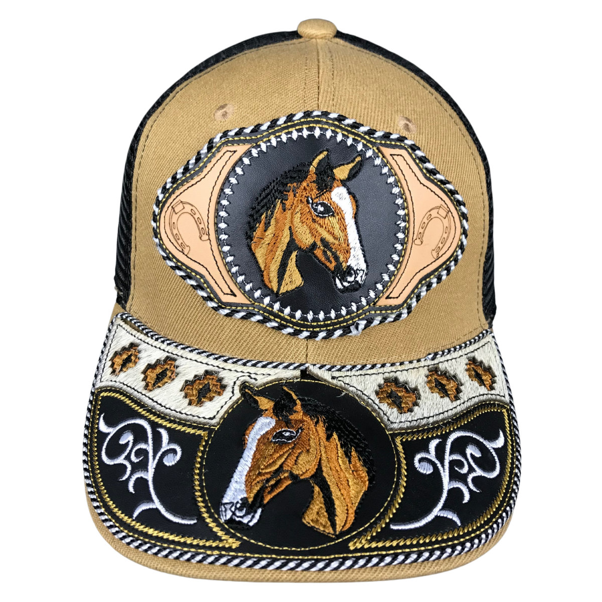 Foto 3 pulgar | Gorra Trucker Charra Vaquera Bordada Caballo Bordado Color Marrón