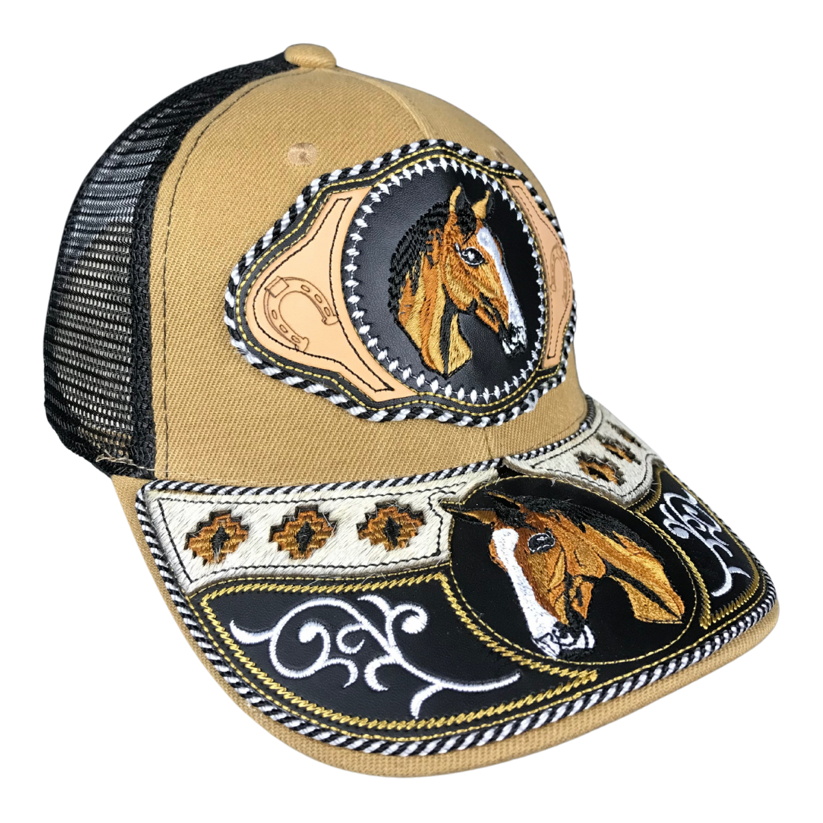 Foto 4 pulgar | Gorra Trucker Charra Vaquera Bordada Caballo Bordado Color Marrón