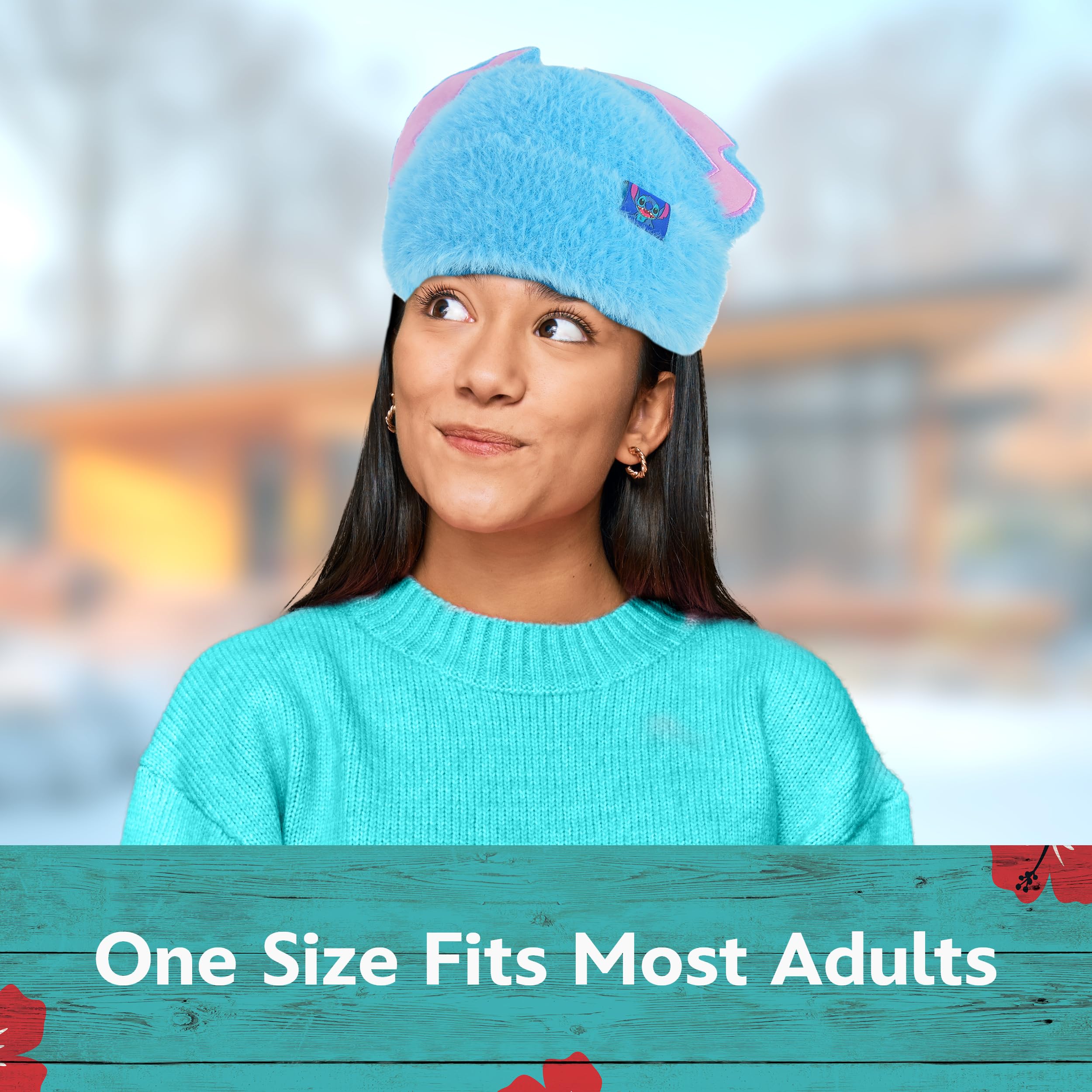 Foto 5 pulgar | Gorro De Punto De Invierno Con Estampado Disney Stitch, Azul, Para Adulto - Venta Internacional.