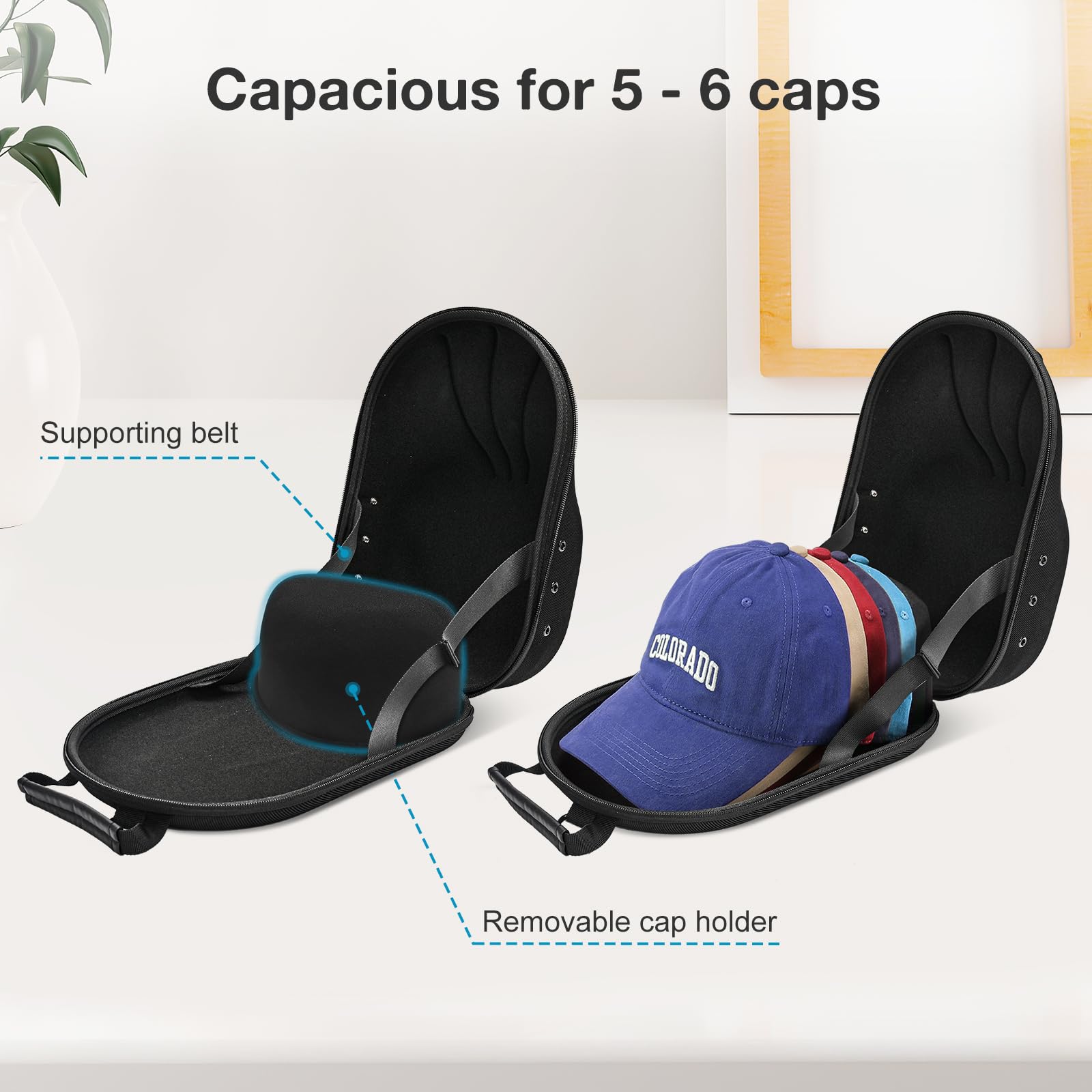 Foto 2 | Funda Rígida De Viaje Procase Para Sombreros, Bolsa De Almacenamiento Negra - Venta Internacional.