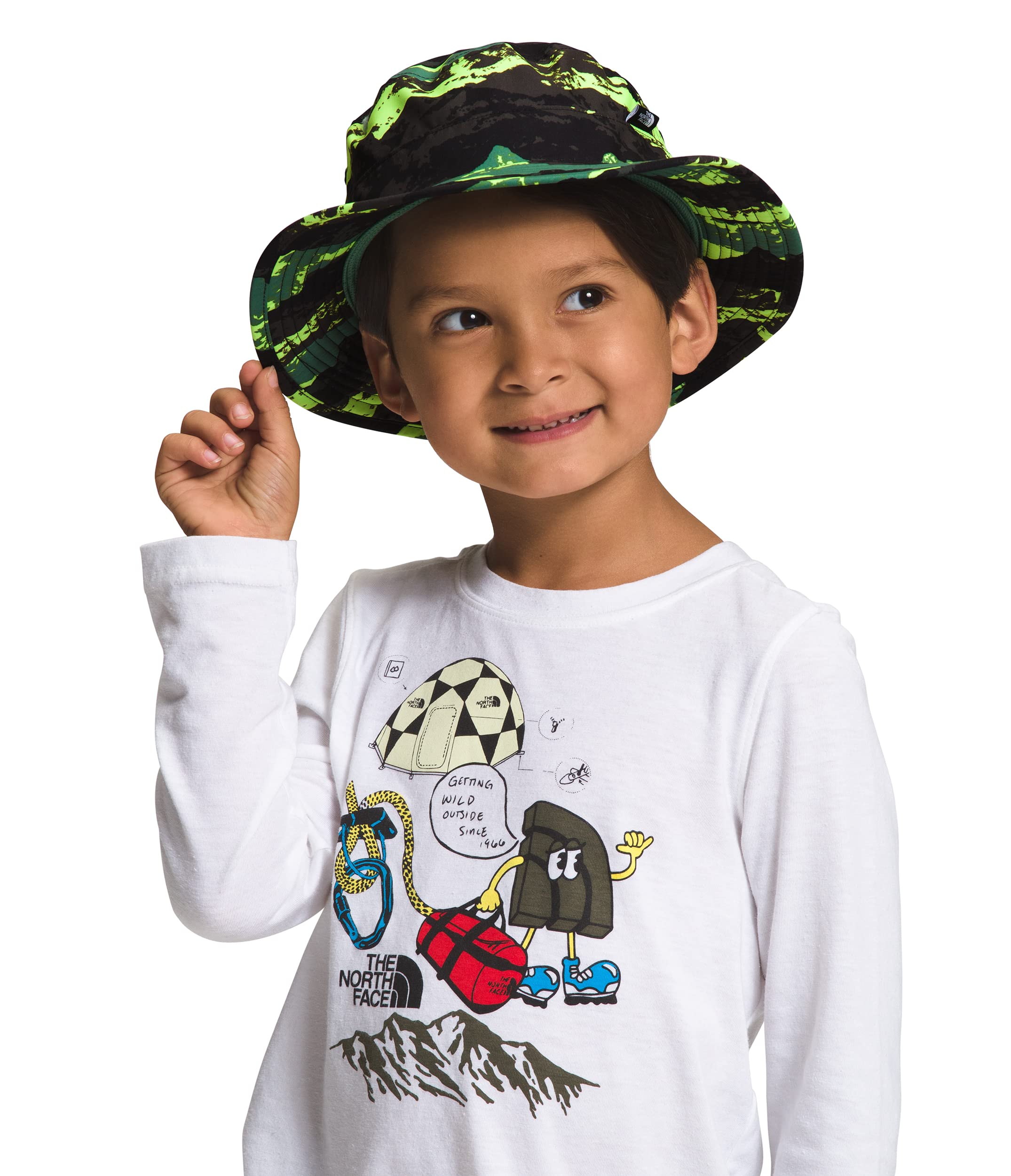 Sombrero The North Face Class V Brimmer Para Niños, Color Verde Oscuro - Venta Internacional.