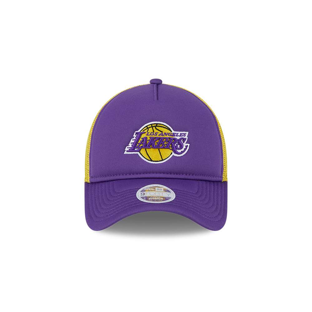 Foto 3 pulgar | New Era Gorra Los Angeles Lakers Trucker Mlb 9forty Ajustable Para Mujer Color Púrpura