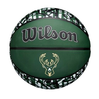Foto 1 | Baloncesto Wilson Nba Team Graffiti Milwaukee Bucks, Talla 7 - Venta Internacional.