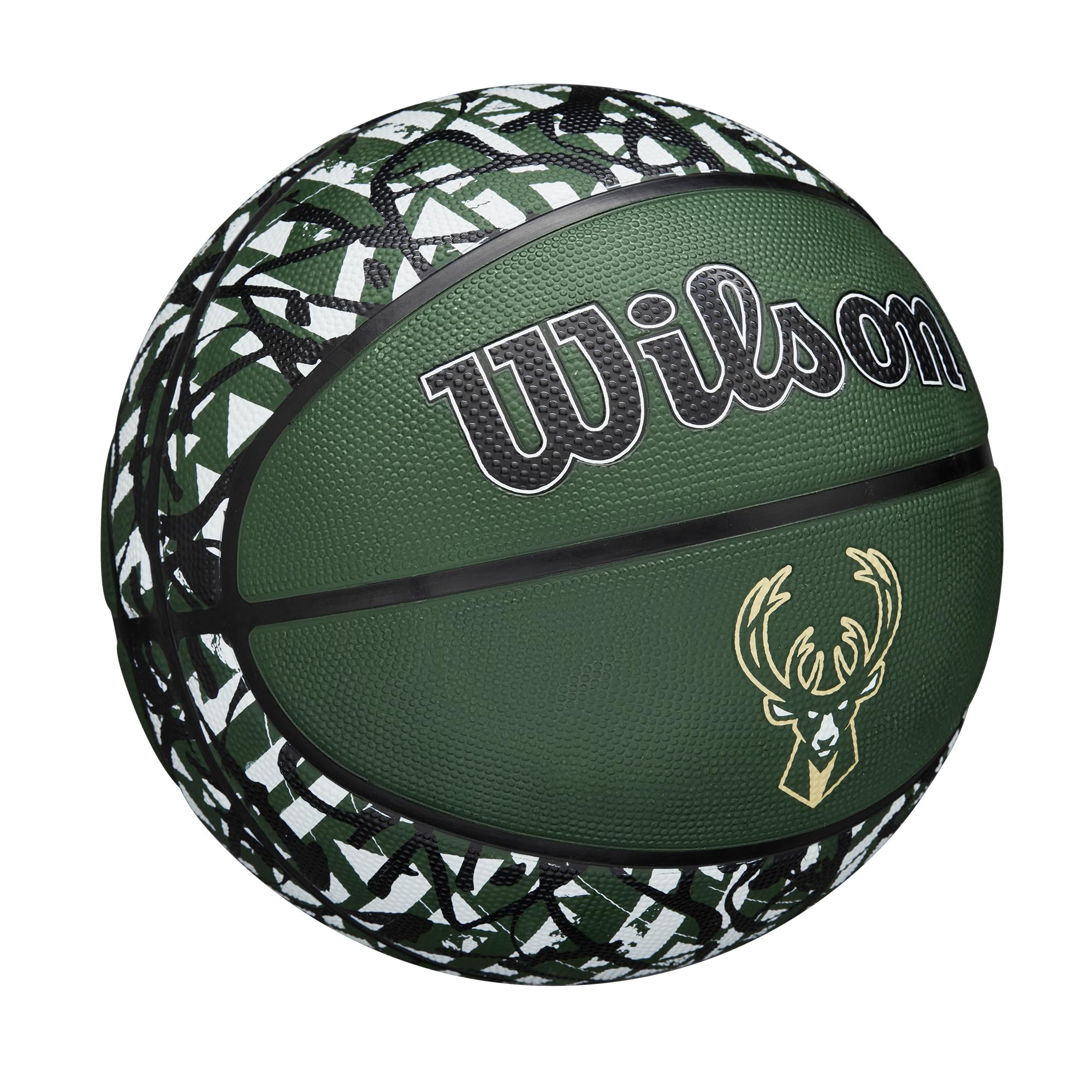 Foto 3 pulgar | Baloncesto Wilson Nba Team Graffiti Milwaukee Bucks, Talla 7 - Venta Internacional.