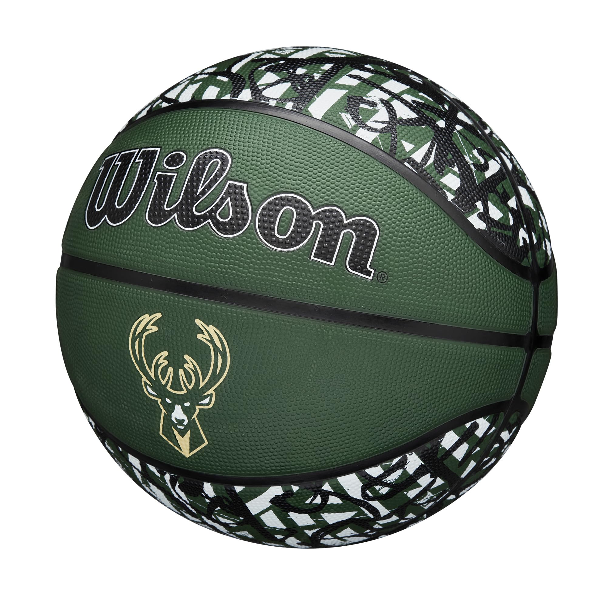 Foto 4 pulgar | Baloncesto Wilson Nba Team Graffiti Milwaukee Bucks, Talla 7 - Venta Internacional.