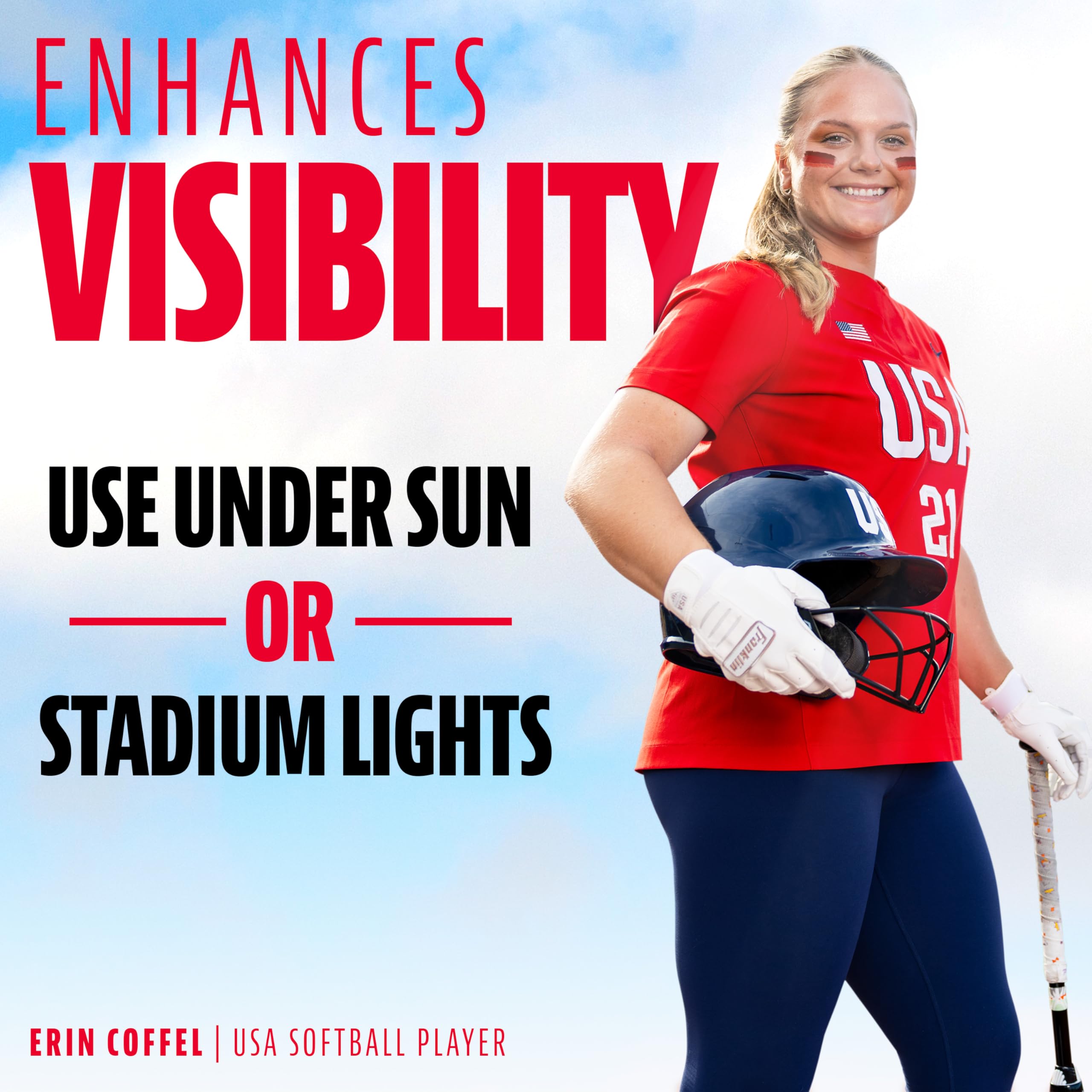 Foto 4 pulgar | Eye Black Franklin Sports Baseball Red Para Niños Y Adultos - Venta Internacional.