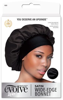 Foto 1 | Bonnet Evolve Satin Wide Edge Black Para Cabello Texturizado - Venta Internacional.