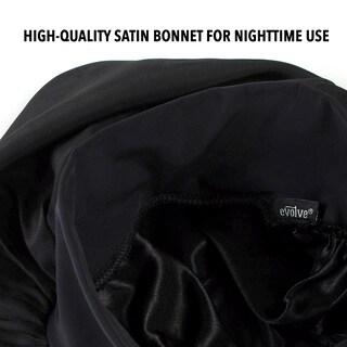Foto 2 | Bonnet Evolve Satin Wide Edge Black Para Cabello Texturizado - Venta Internacional.