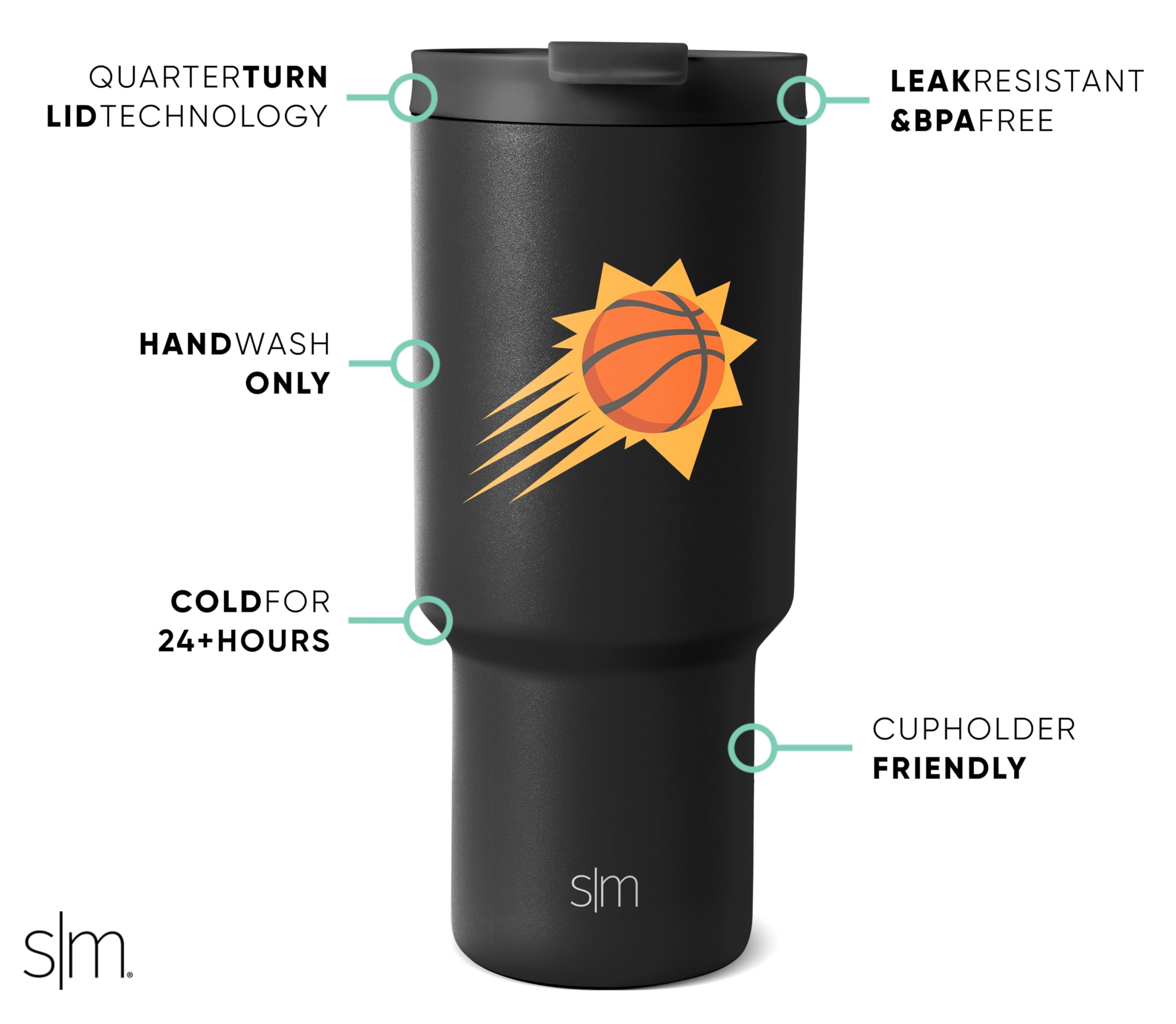 Foto 3 pulgar | Tumbler Simple Modern Con Licencia Oficial De Los Phoenix Suns De La Nba - Venta Internacional.
