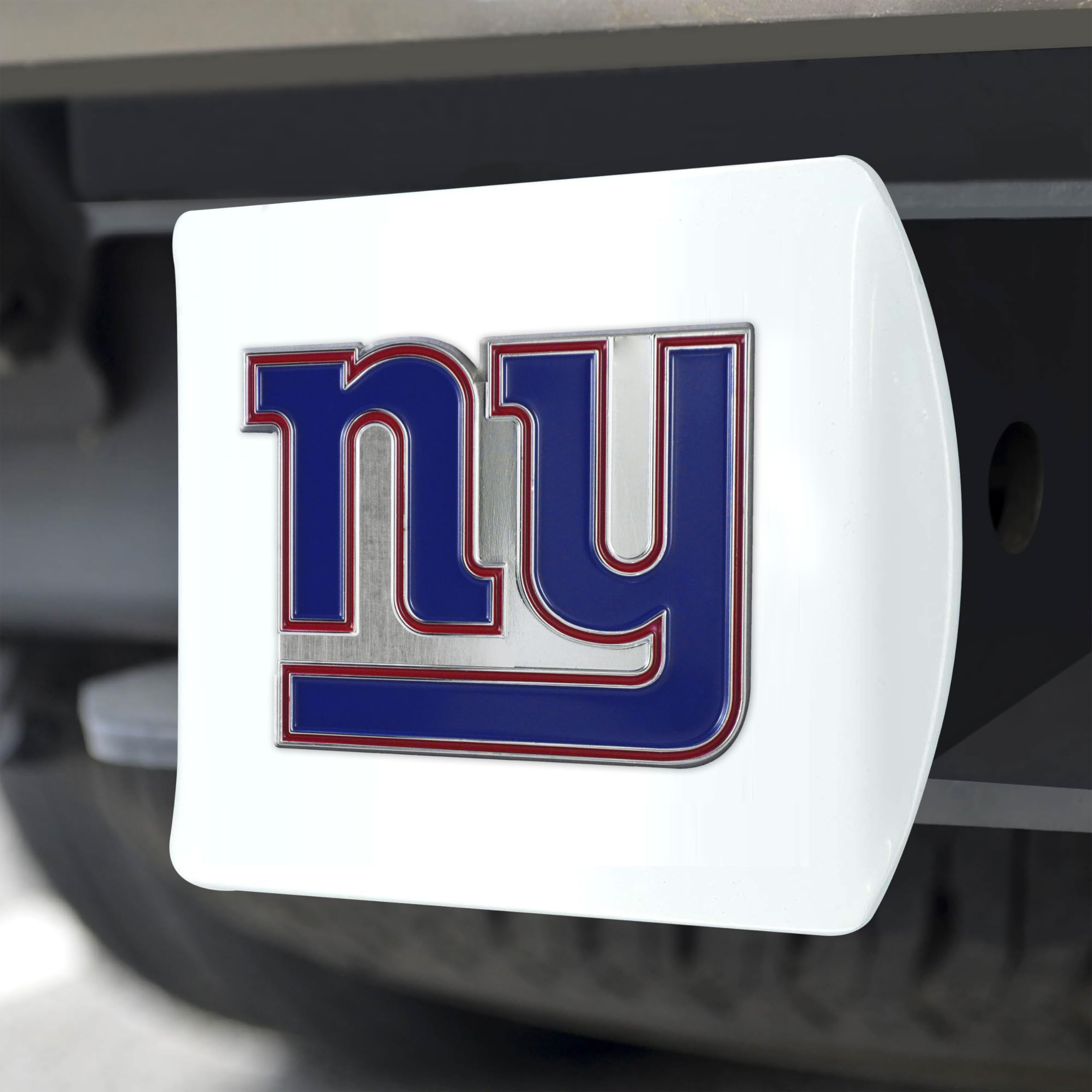 Foto 6 pulgar | Funda De Enganche Fanmats Nfl New York Giants Blanca Con Logotipo Cromado - Venta Internacional.