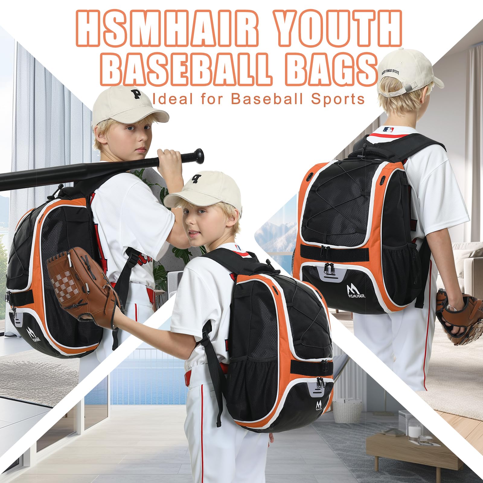 Foto 5 pulgar | Bolsa De Béisbol Hemihair, Mochila De Béisbol Para Jóvenes Y Adultos - Venta Internacional.