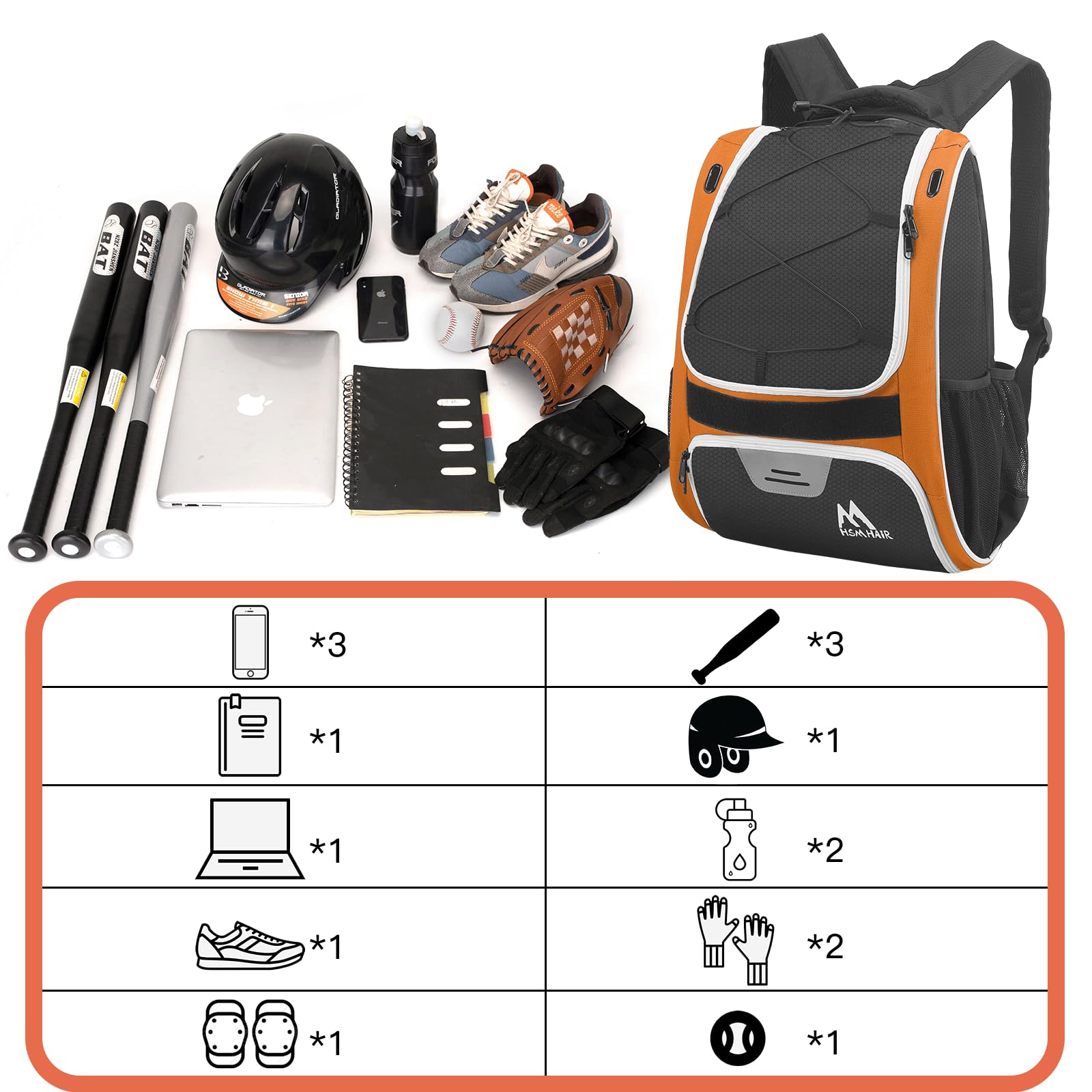 Foto 7 pulgar | Bolsa De Béisbol Hemihair, Mochila De Béisbol Para Jóvenes Y Adultos - Venta Internacional.