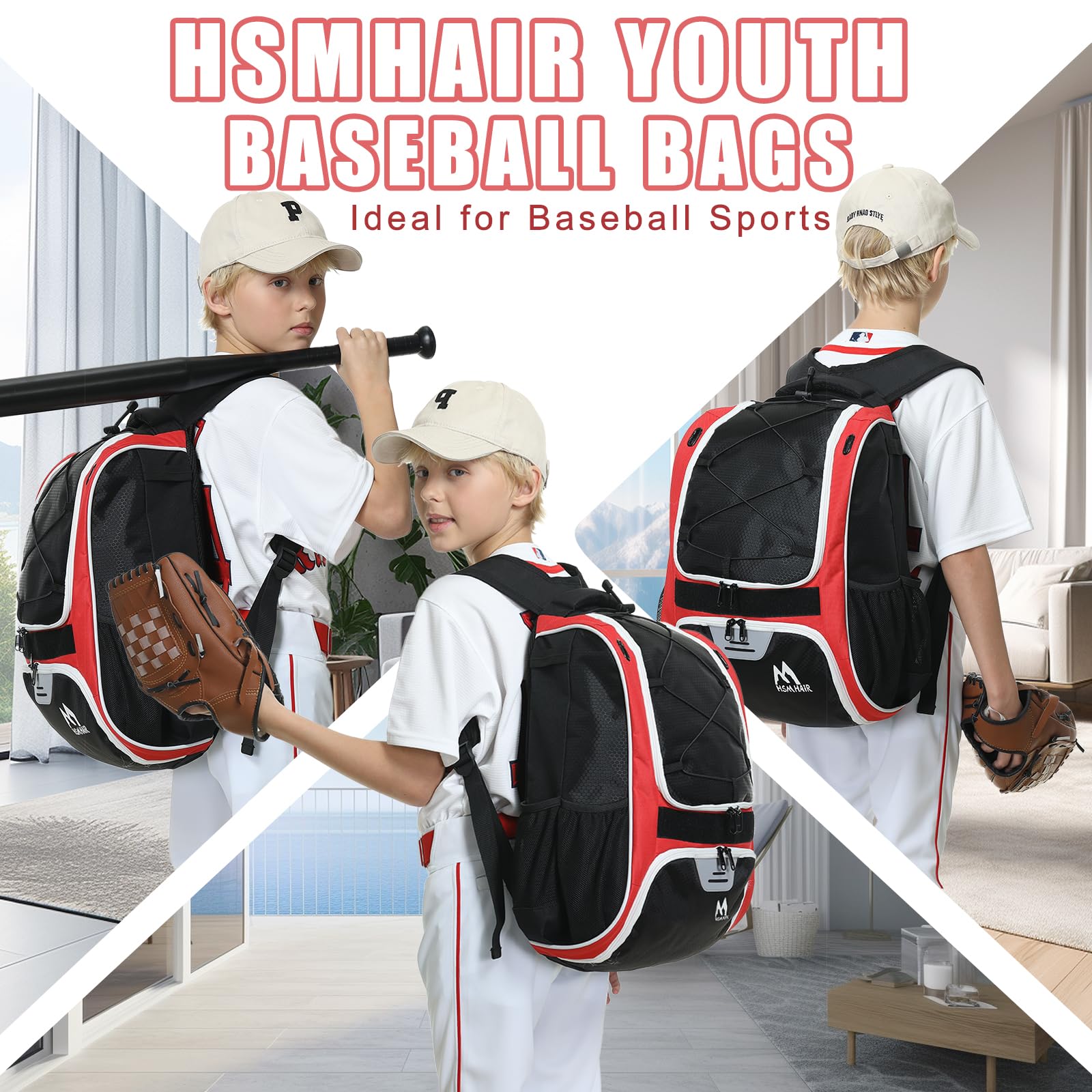 Foto 5 pulgar | Bolsa De Béisbol Hemihair, Mochila De Béisbol Para Jóvenes Y Adultos - Venta Internacional.