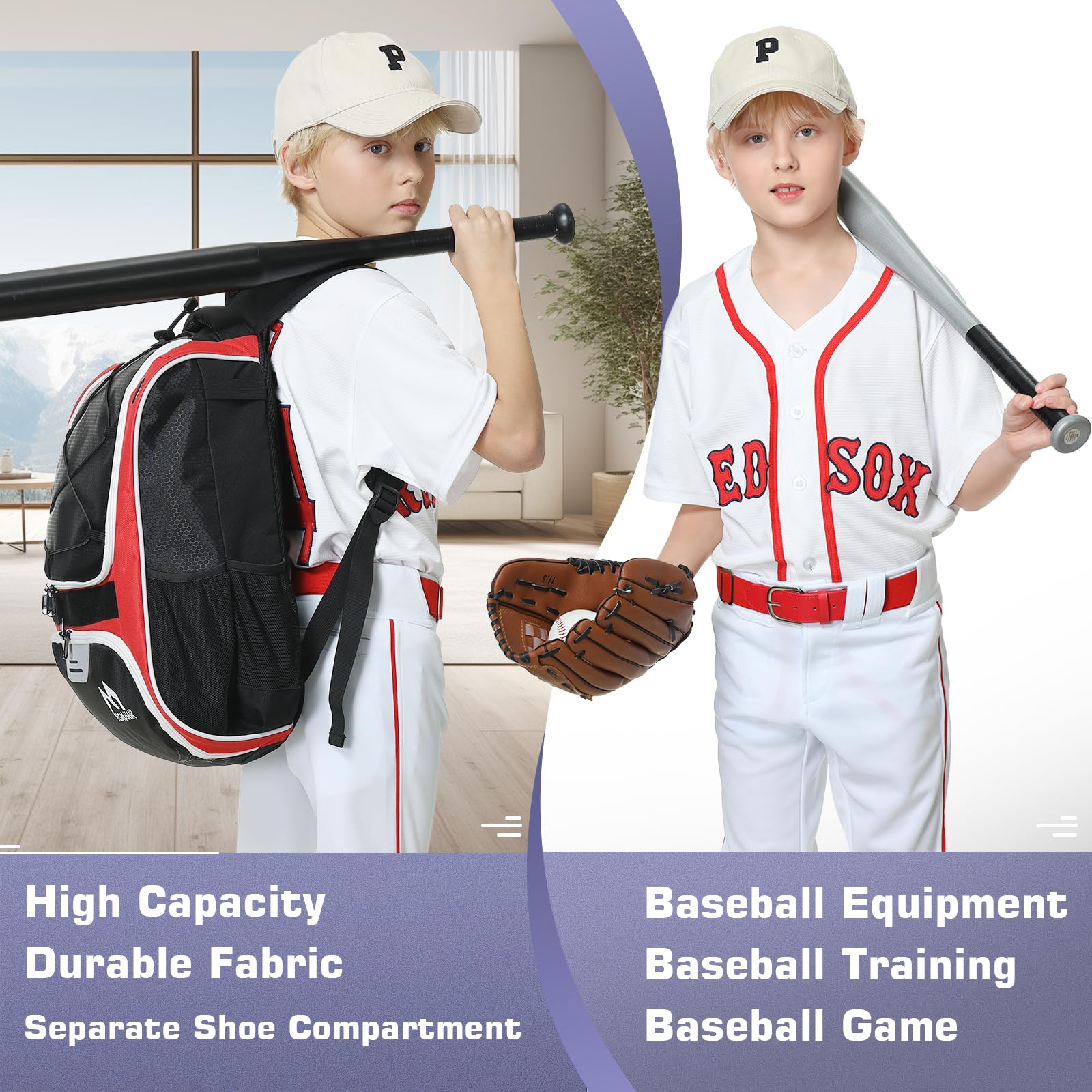 Foto 6 pulgar | Bolsa De Béisbol Hemihair, Mochila De Béisbol Para Jóvenes Y Adultos - Venta Internacional.