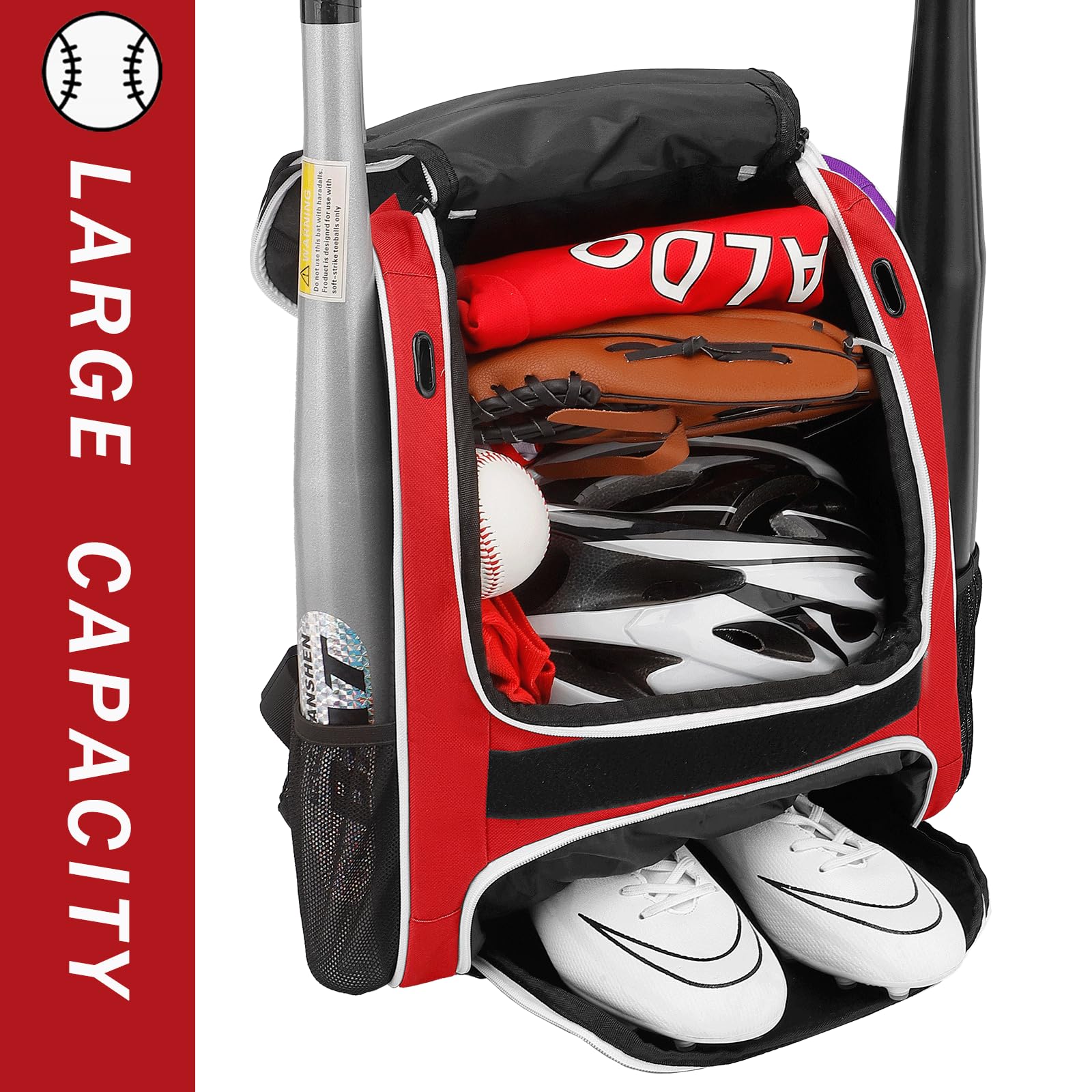 Foto 8 pulgar | Bolsa De Béisbol Hemihair, Mochila De Béisbol Para Jóvenes Y Adultos - Venta Internacional.