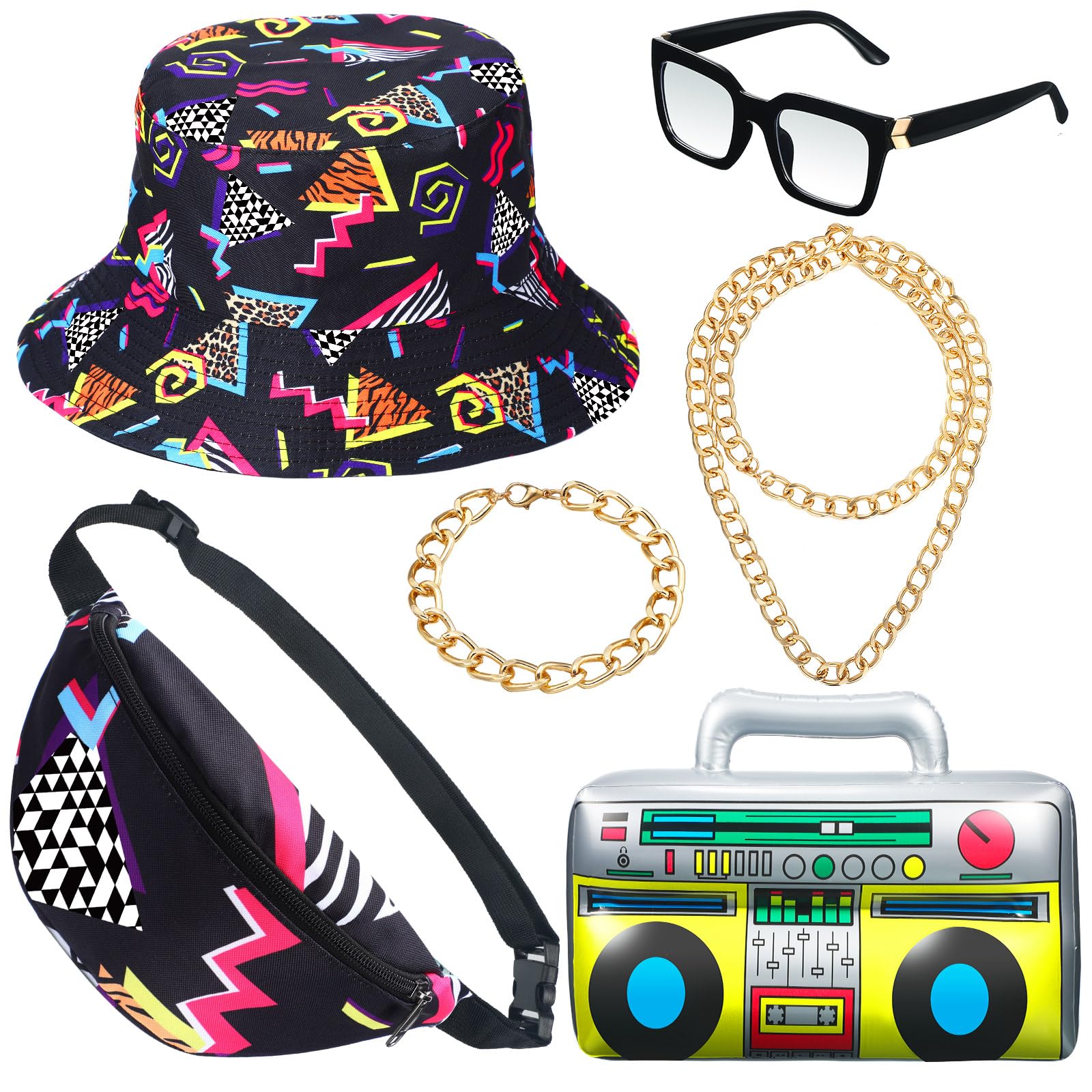 Foto 2 pulgar | Disfraz Hicarer De Hip Hop De Los Años 80 Y 90 Para Mujer Y Hombre Con Accesorios - Venta Internacional.