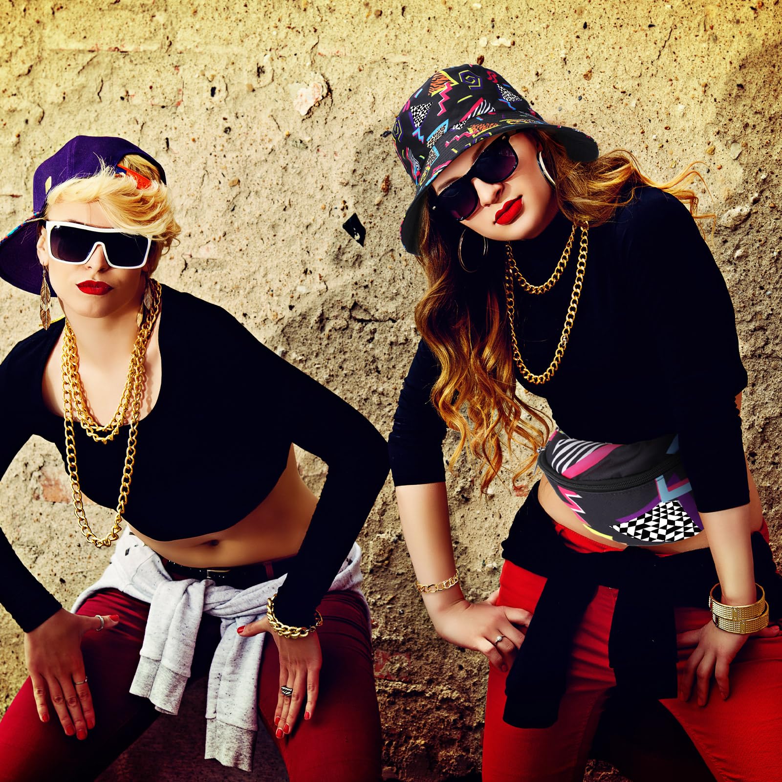 Foto 5 | Disfraz Hicarer De Hip Hop De Los Años 80 Y 90 Para Mujer Y Hombre Con Accesorios - Venta Internacional.