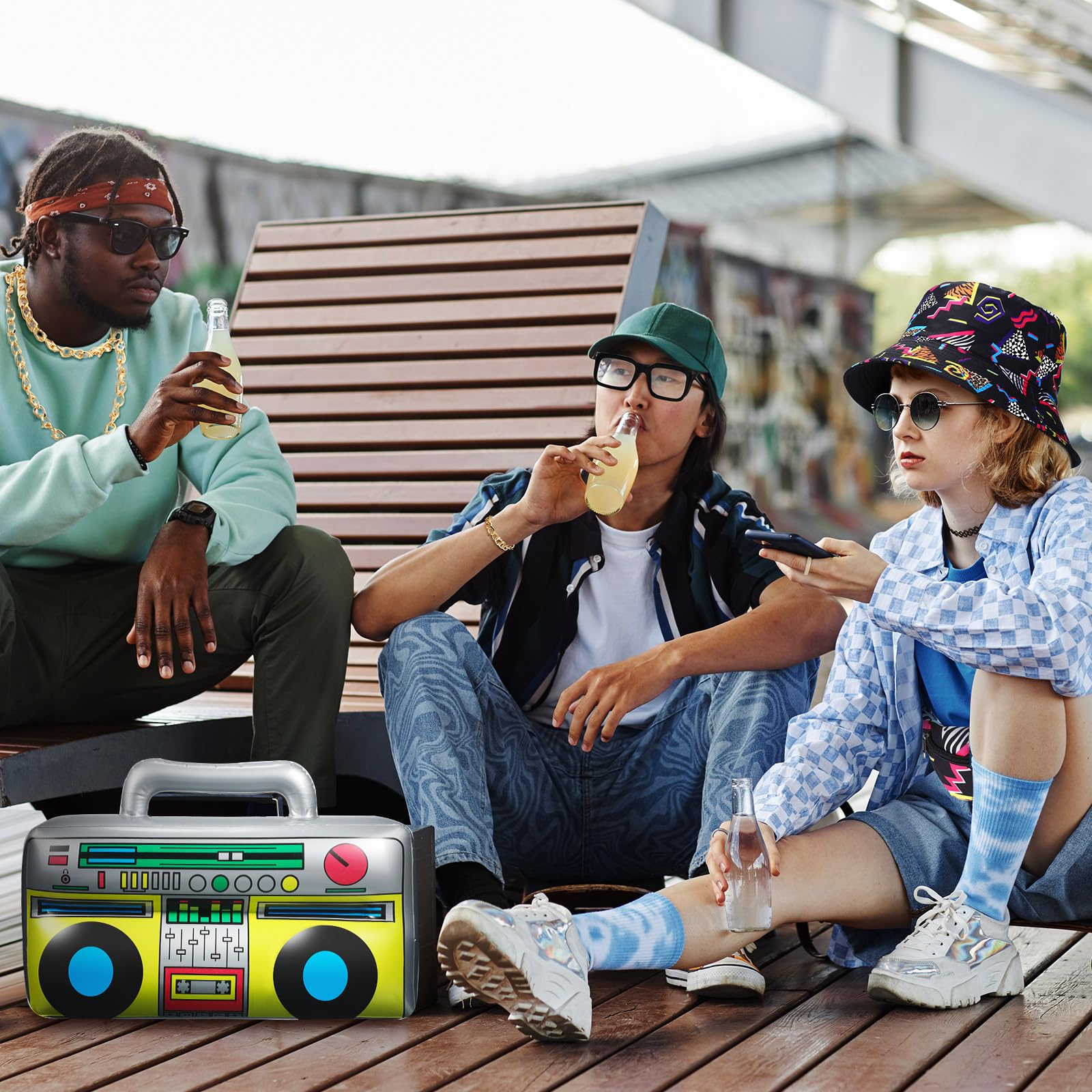 Foto 7 pulgar | Disfraz Hicarer De Hip Hop De Los Años 80 Y 90 Para Mujer Y Hombre Con Accesorios - Venta Internacional.