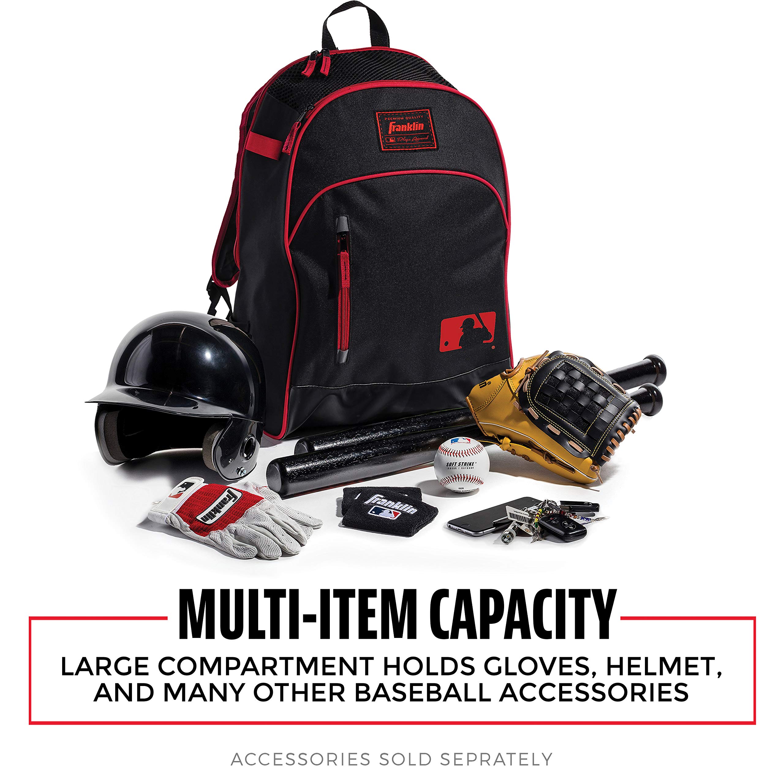 Foto 4 pulgar | Bolsa De Béisbol Franklin Sports Kids Negro/rojo - Venta Internacional.