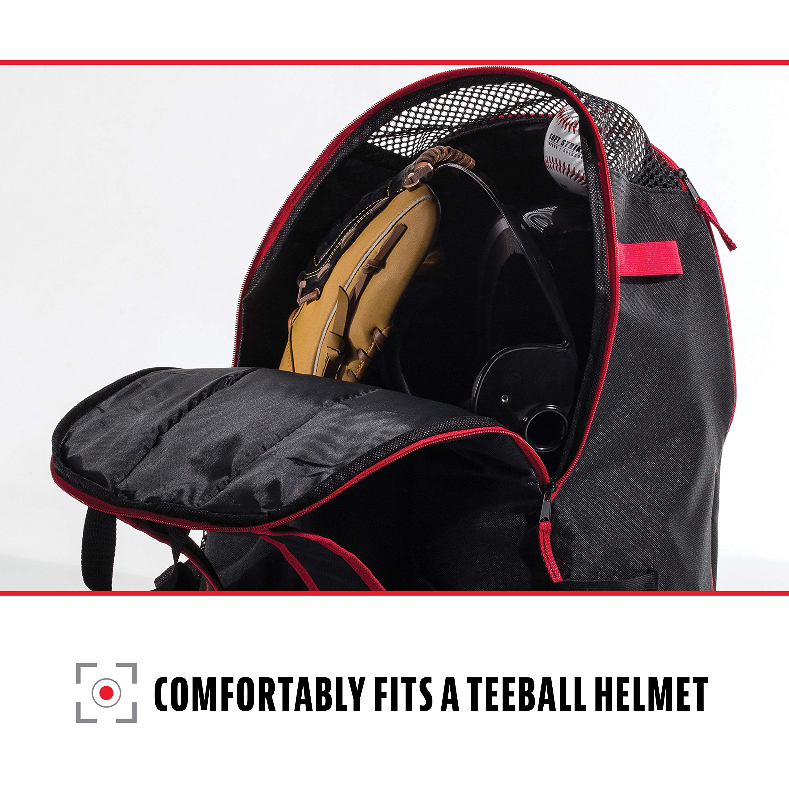 Foto 4 | Bolsa De Béisbol Franklin Sports Kids Negro/rojo - Venta Internacional.