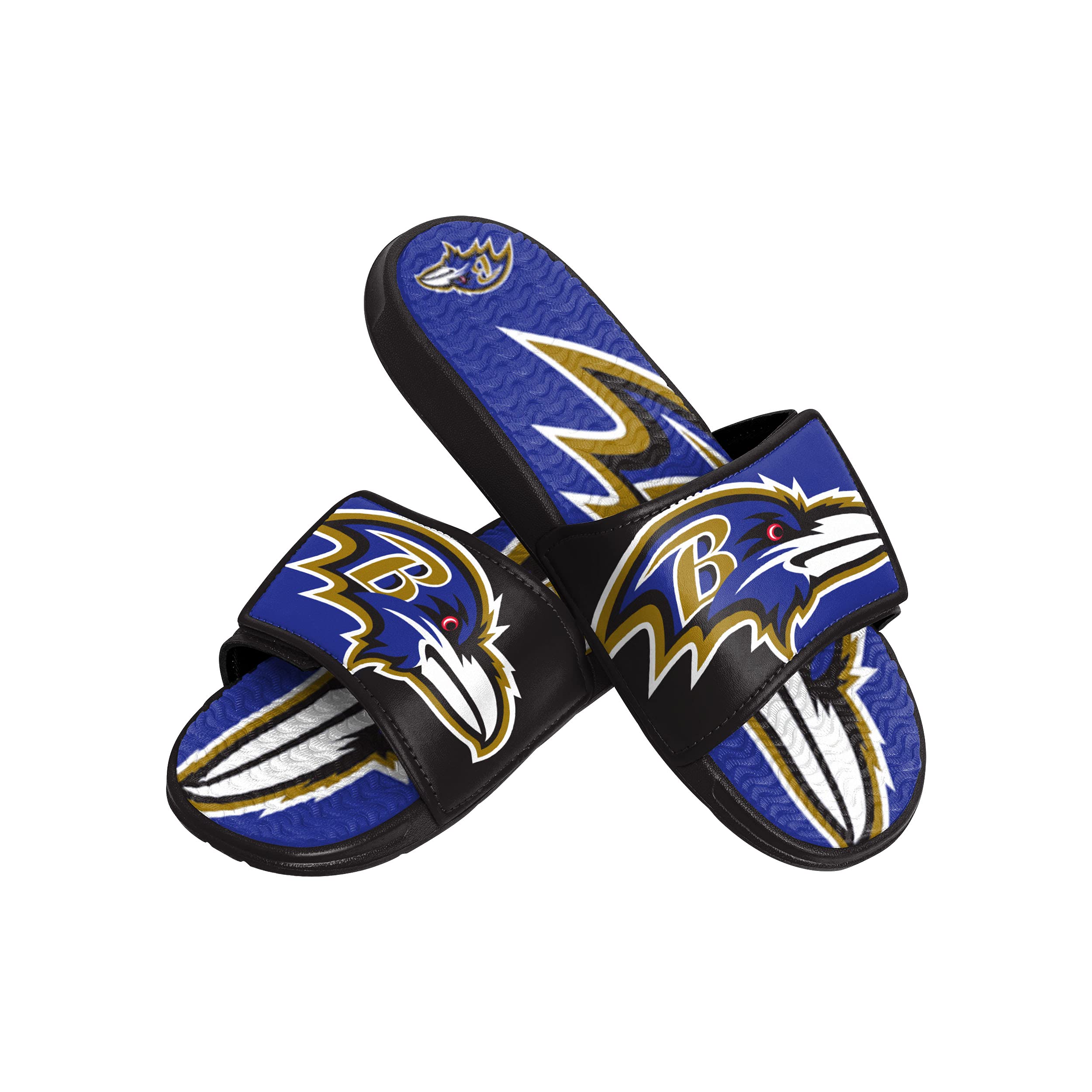 Gel Slides Foco Baltimore Ravens Nfl Colorblock Con Logo Grande - Venta Internacional.