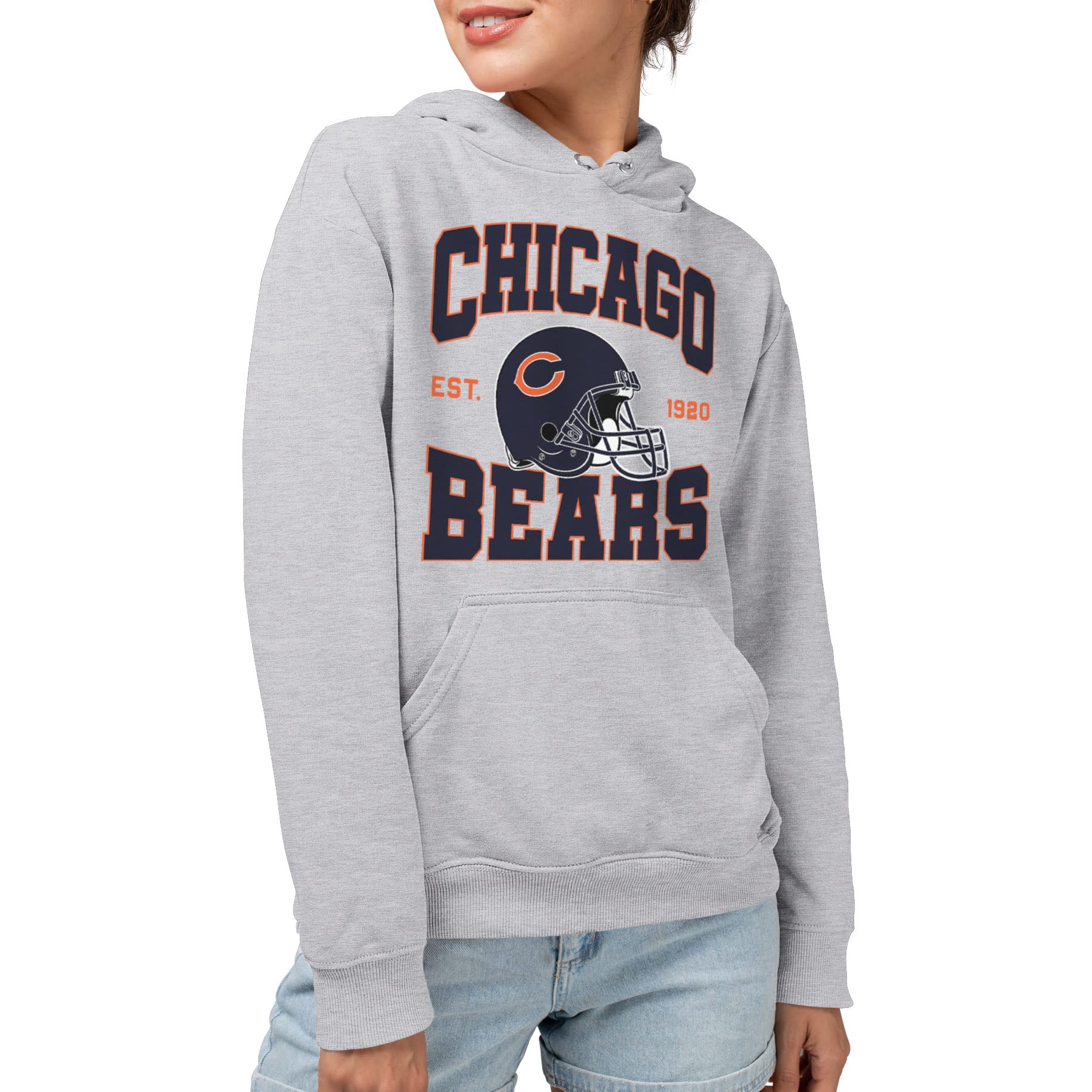 Foto 3 pulgar | Sudadera Con Capucha Junk Food Standard Team, Casco De Los Chicago Bears Nfl - Venta Internacional.