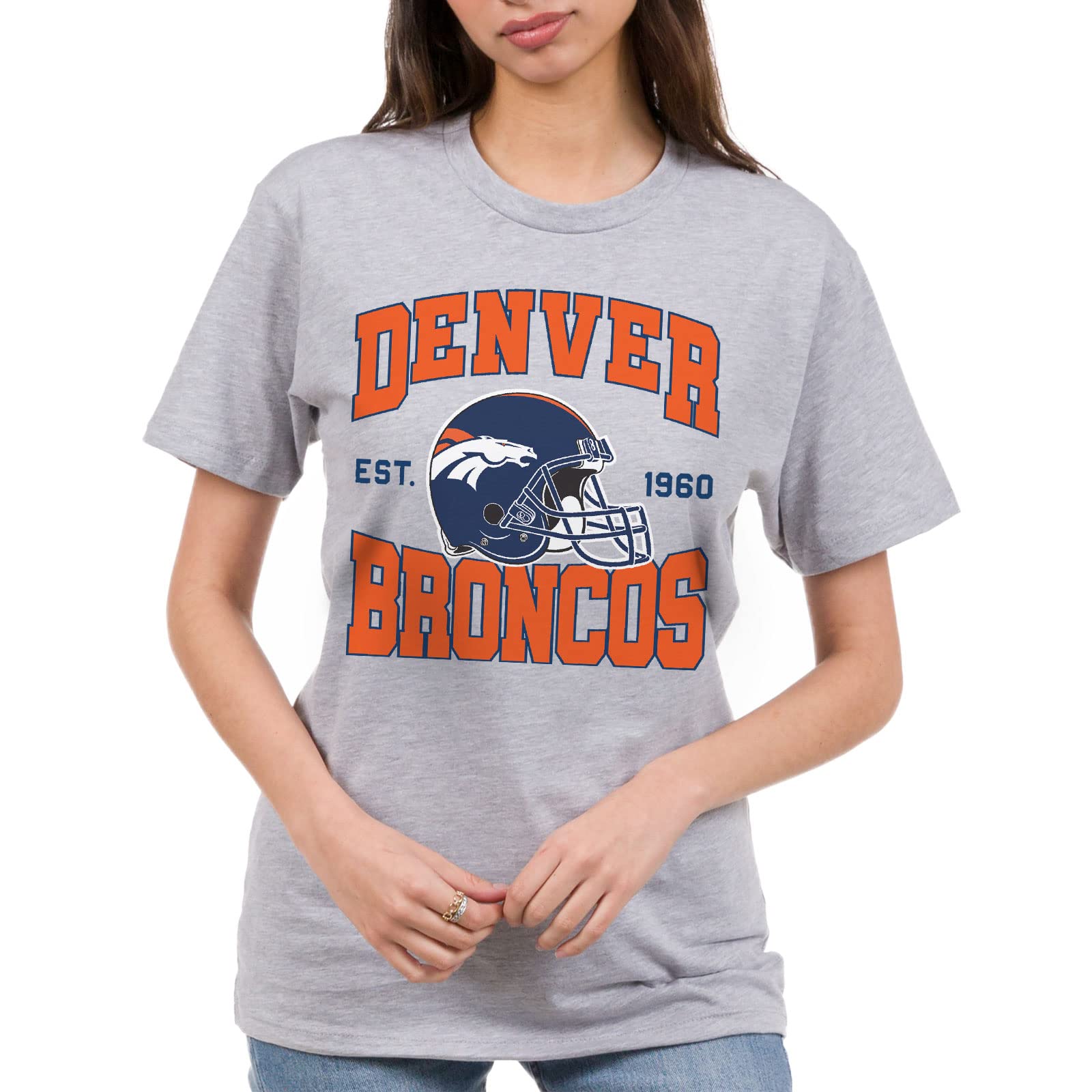 Foto 3 pulgar | Camiseta Junk Food Clothing X Casco Del Equipo De Los Denver Broncos De La Nfl - Venta Internacional.