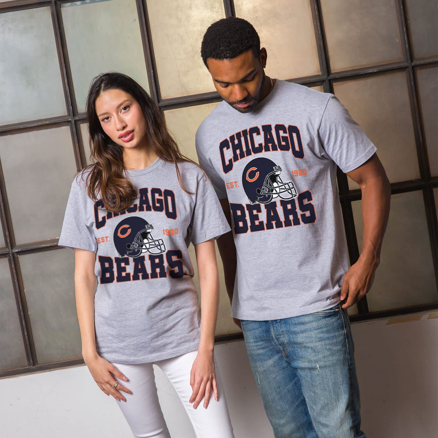 Foto 5 pulgar | Camiseta Junk Food Clothing X Casco Del Equipo De Los Chicago Bears De La Nfl - Venta Internacional.