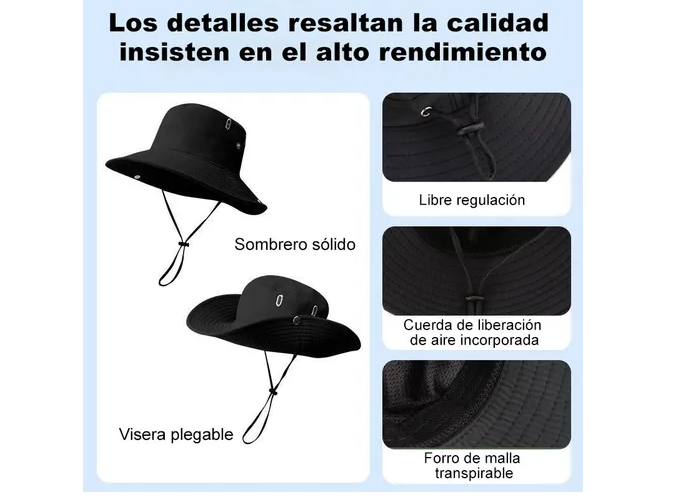 Foto 5 pulgar | Sombrero Protector Solar Xtellar Premium Con Protección Cuello, Cara Y Gafas De Sol