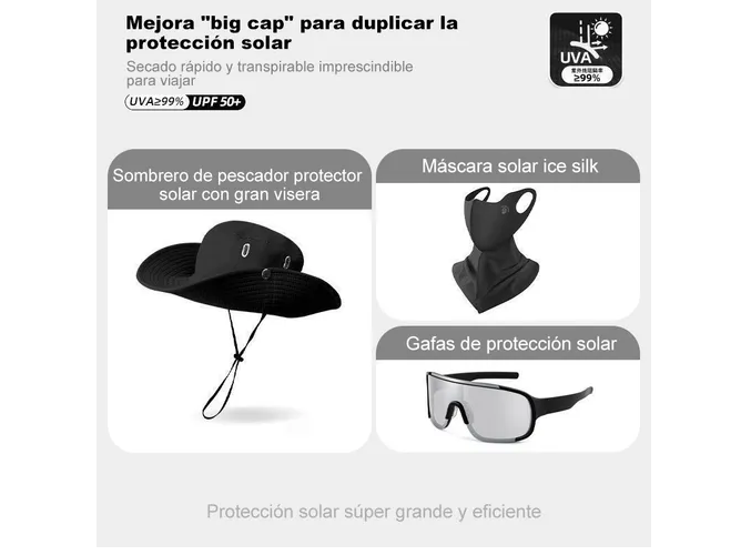 Foto 6 pulgar | Sombrero Protector Solar Xtellar Premium Con Protección Cuello, Cara Y Gafas De Sol