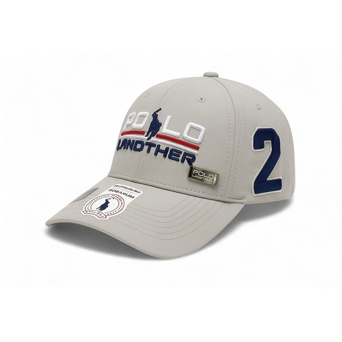 Gorra Polo Landther Gris Bordada Para Hombre Estilo Casual