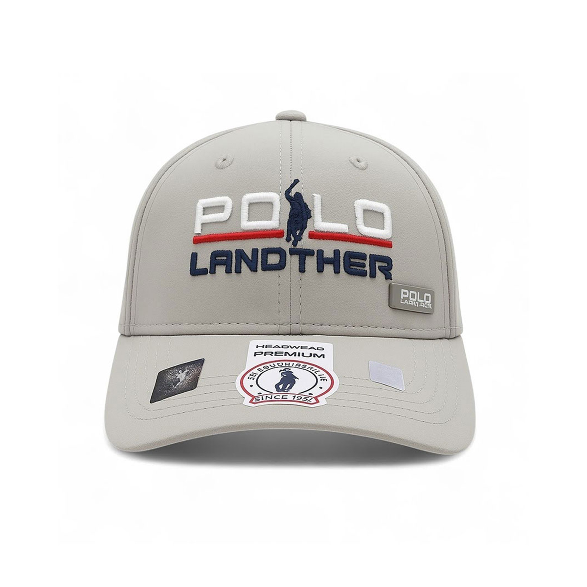 Foto 3 pulgar | Gorra Polo Landther Gris Bordada Para Hombre Estilo Casual