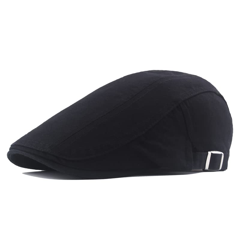 Foto 1 | Gorro Quanhaigou De Algodón Plano Para Hombre  Modelo Ivy Gatsby Newsboy  Negro - Venta Internacional.
