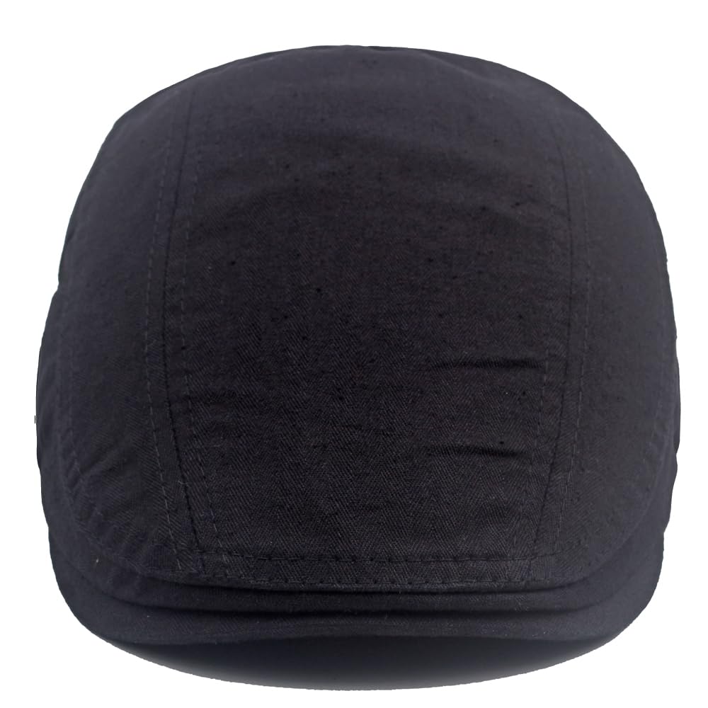Foto 5 | Gorro Quanhaigou De Algodón Plano Para Hombre  Modelo Ivy Gatsby Newsboy  Negro - Venta Internacional.