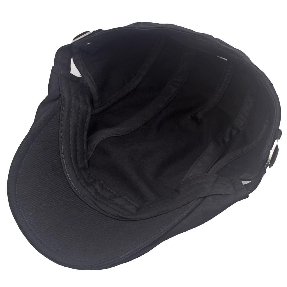 Foto 6 | Gorro Quanhaigou De Algodón Plano Para Hombre  Modelo Ivy Gatsby Newsboy  Negro - Venta Internacional.