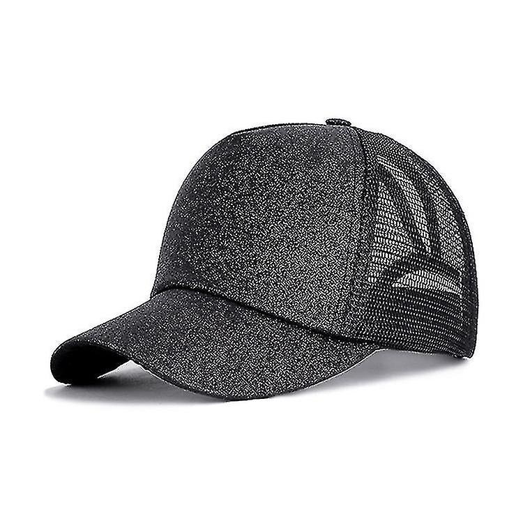Foto 2 pulgar | Gorra De Béisbol Ajustable Huoguo Negra De Algodón Con Lentejuelas - Venta Internacional.