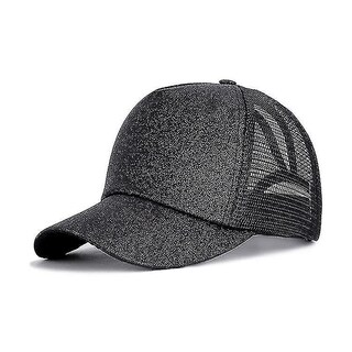 Foto 1 | Gorra De Béisbol Ajustable Huoguo Negra De Algodón Con Lentejuelas - Venta Internacional.