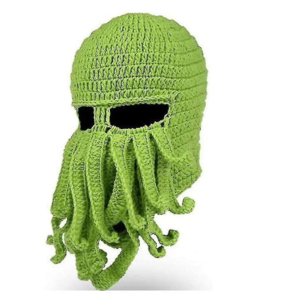 Foto 2 pulgar | Gorro Huoguo De Punto Pulpo Para Invierno  Cálido  Resistente Al Viento  Divertido  Verde - Venta Internacional.