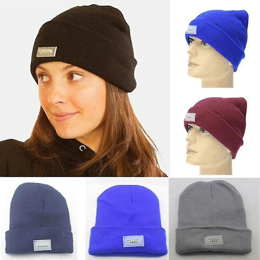 Foto 3 pulgar | Gorro De Punto Tipo Hat Stickman Con Luz Led  Unisex  Gris Claro - Venta Internacional.