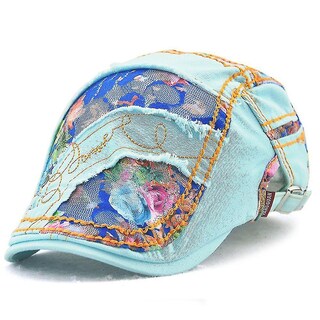 Foto 1 | Gorra De Béisbol Huoguo Gorra De Encaje Con Protección Solar Para Mujer Color Azul Lago - Venta Internacional.